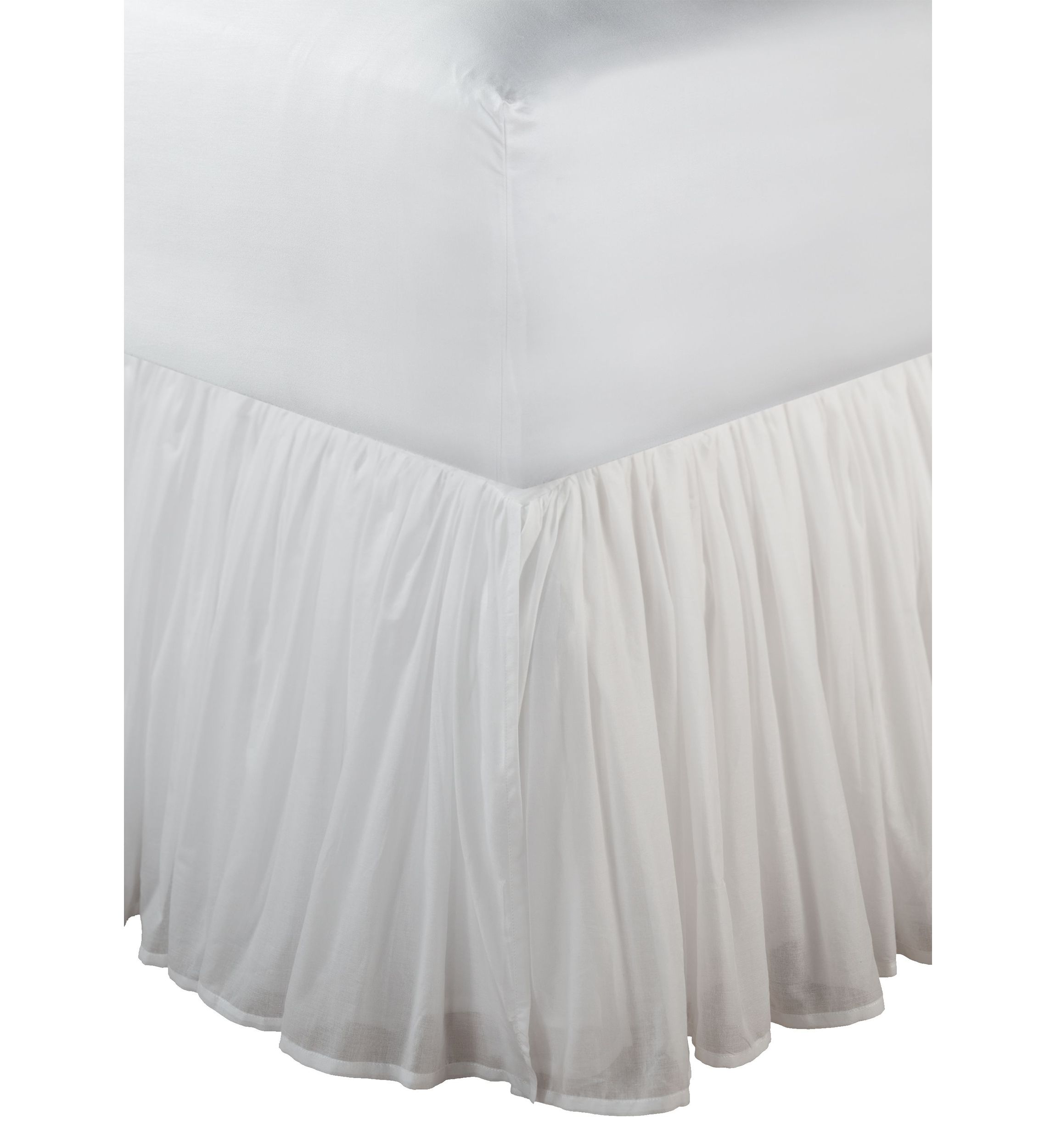 Cotton Voile White Bedskirt 18