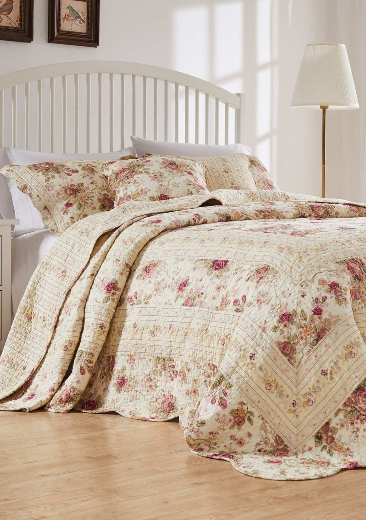 Antique Rose Bedspread Set