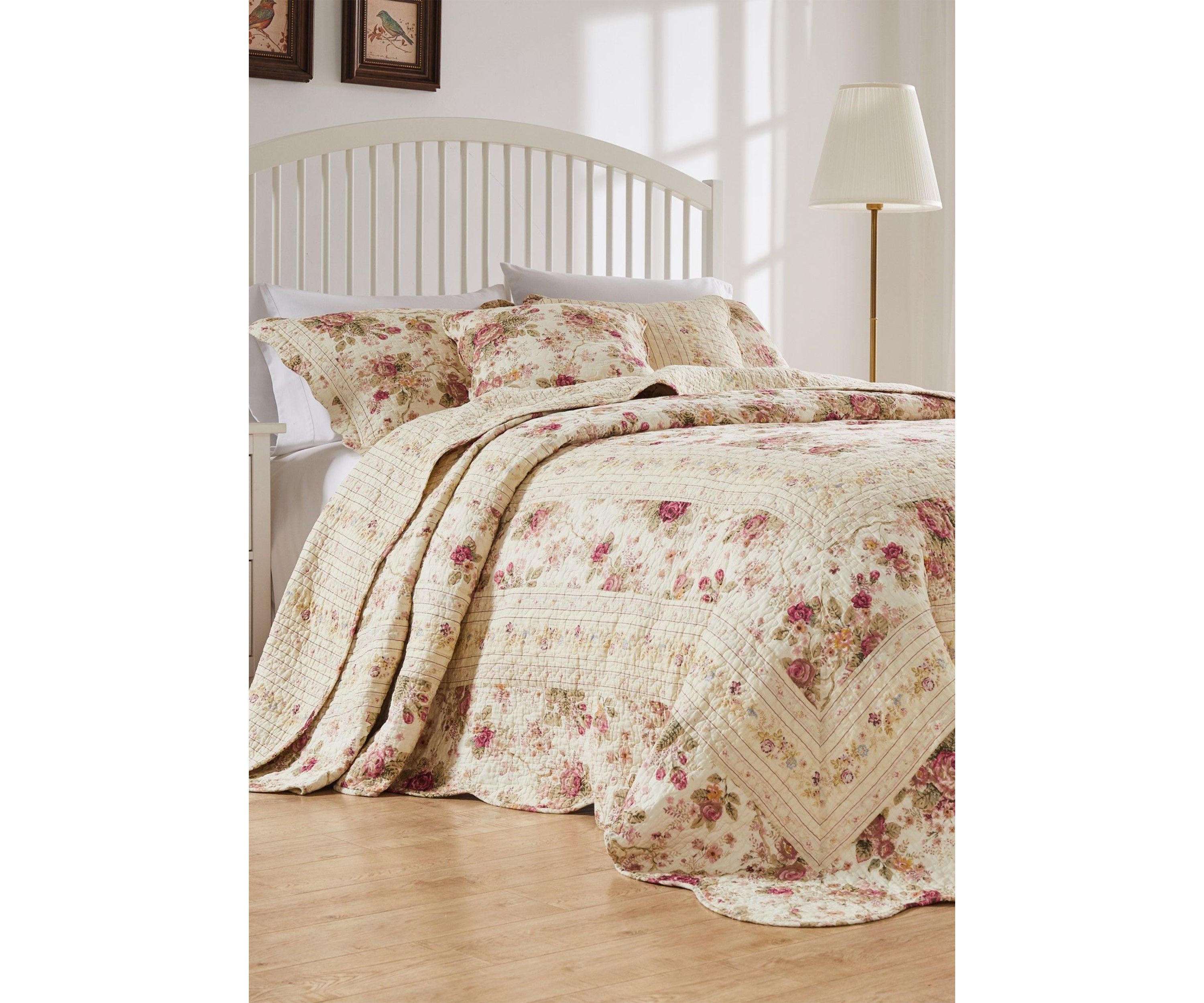 Antique Rose Bedspread Set