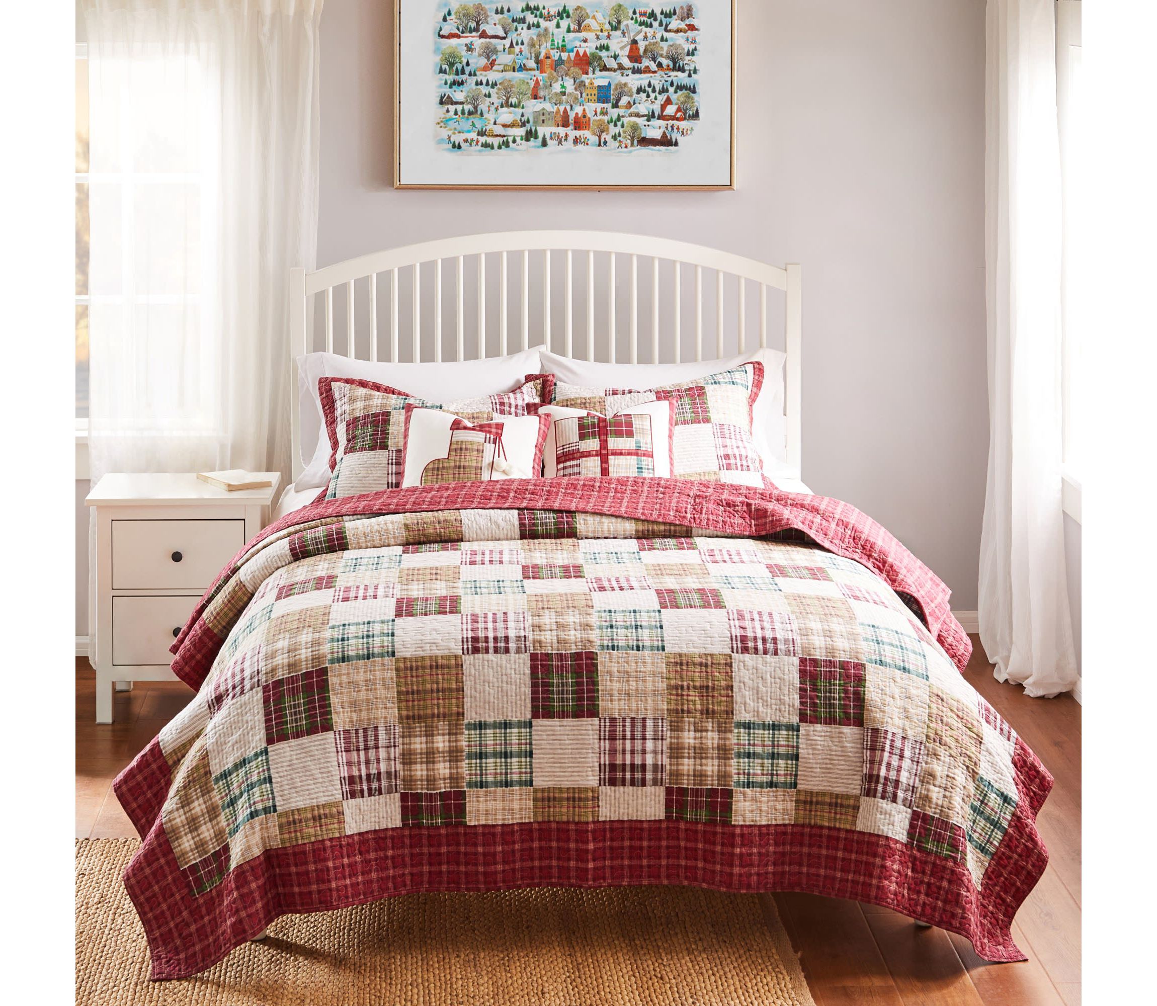Oxford Red Quilt Set