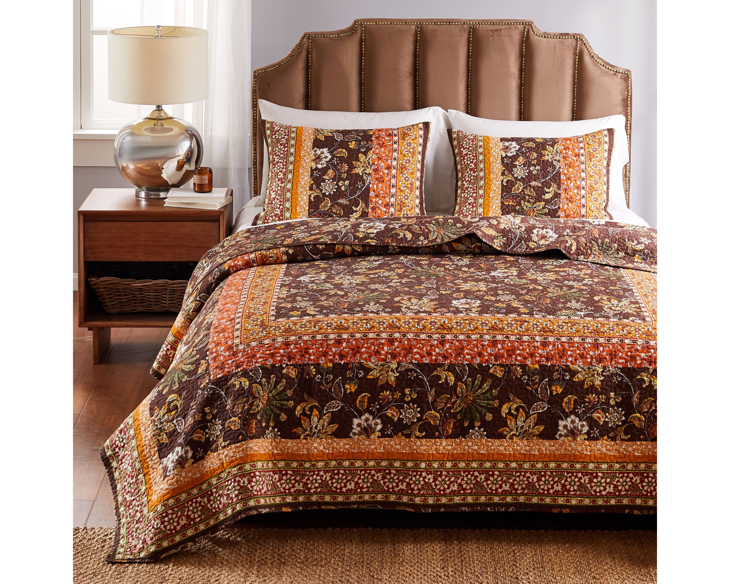 Audrey Chocolate Quilt Set