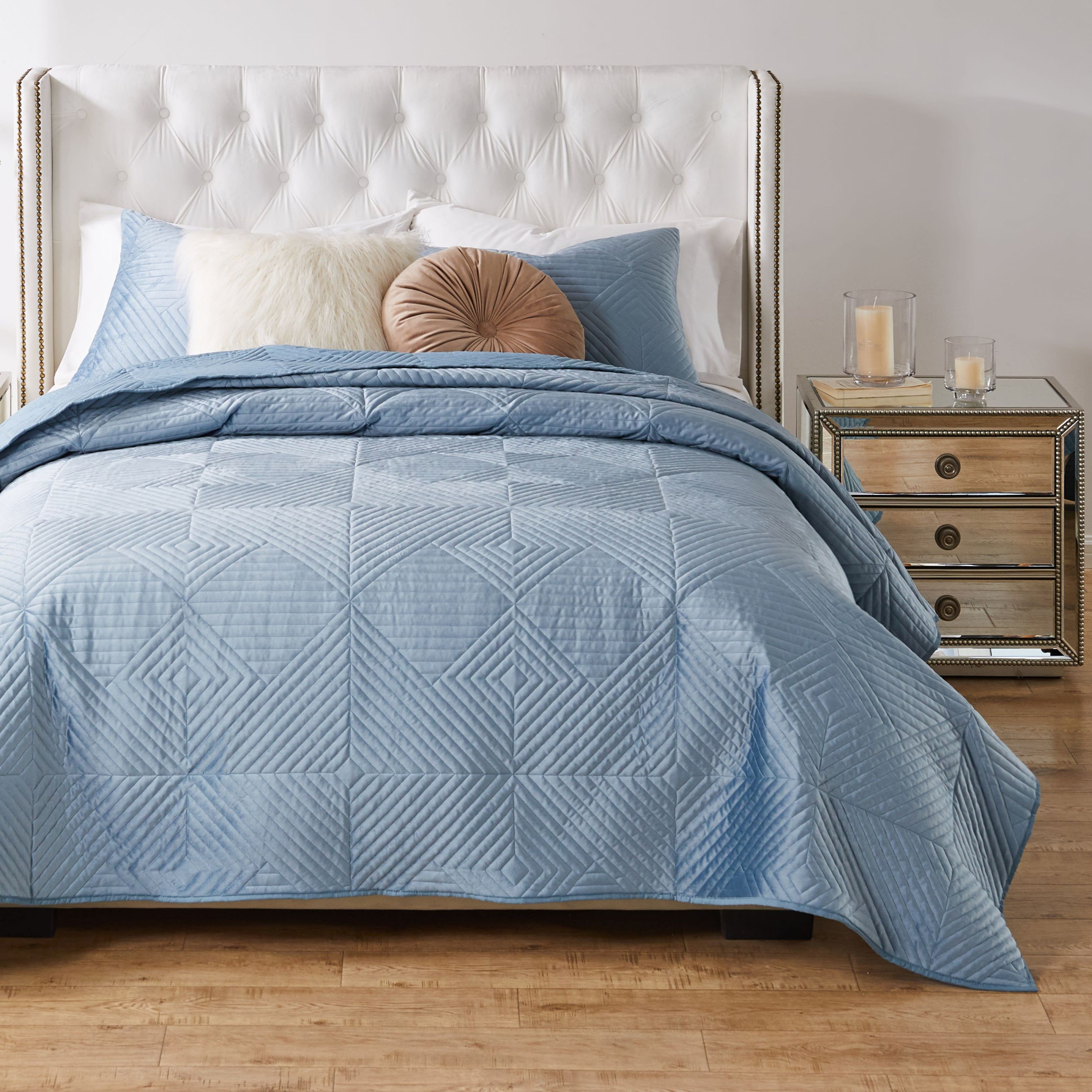 Riviera Velvet Spa Blue Throw