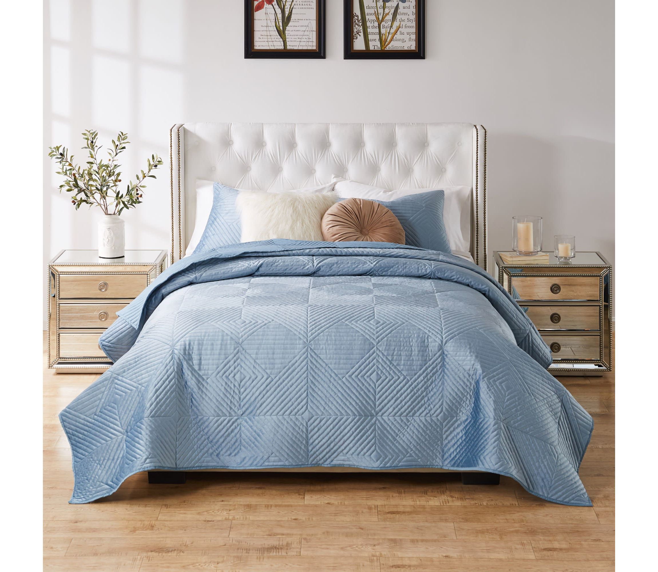 Riviera Velvet Spa Blue Throw