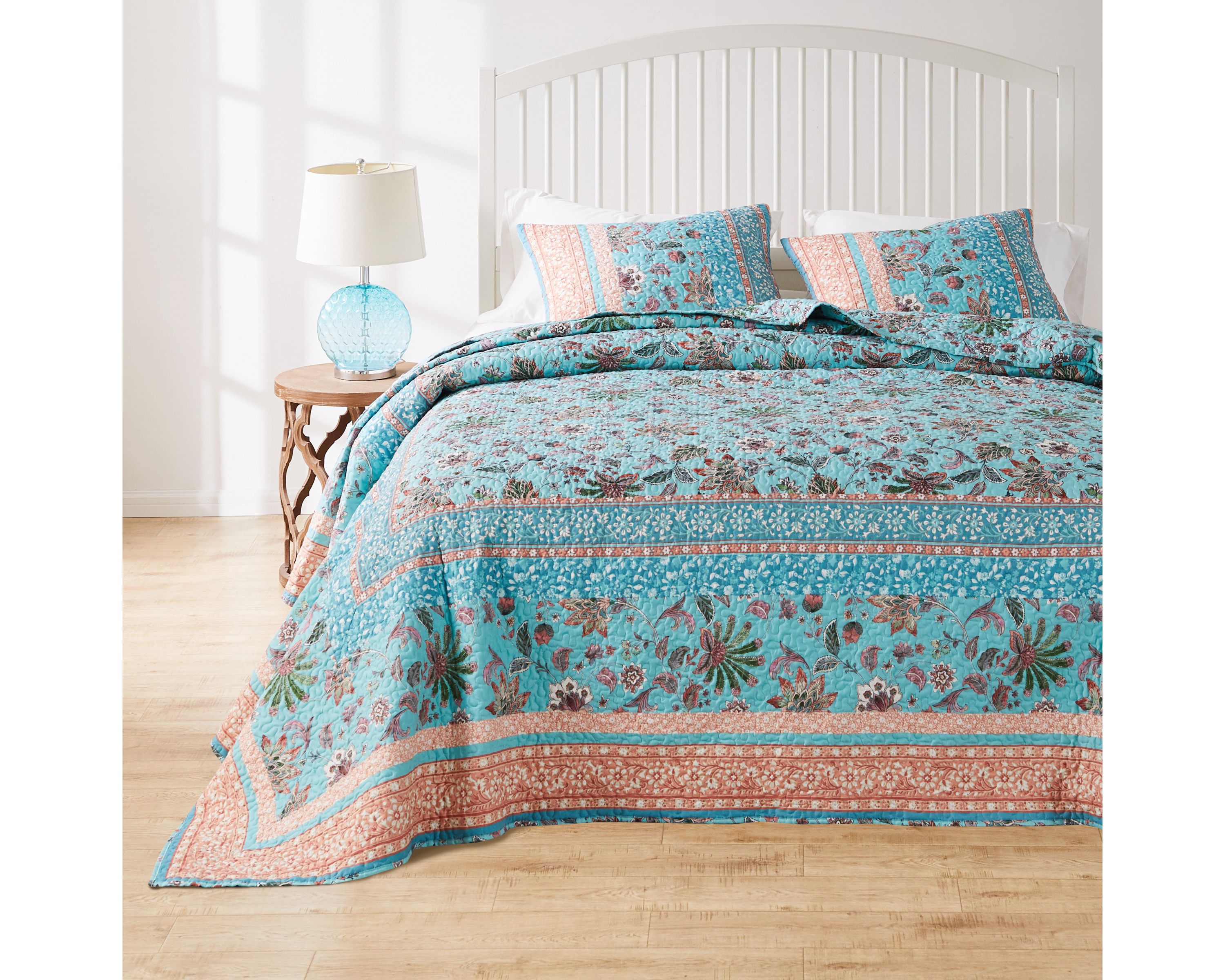 Audrey Turquoise Bedspread Set