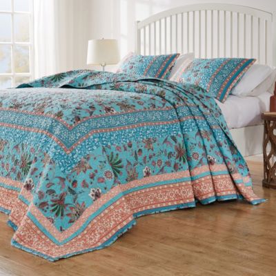 Audrey Turquoise Bedspread Set