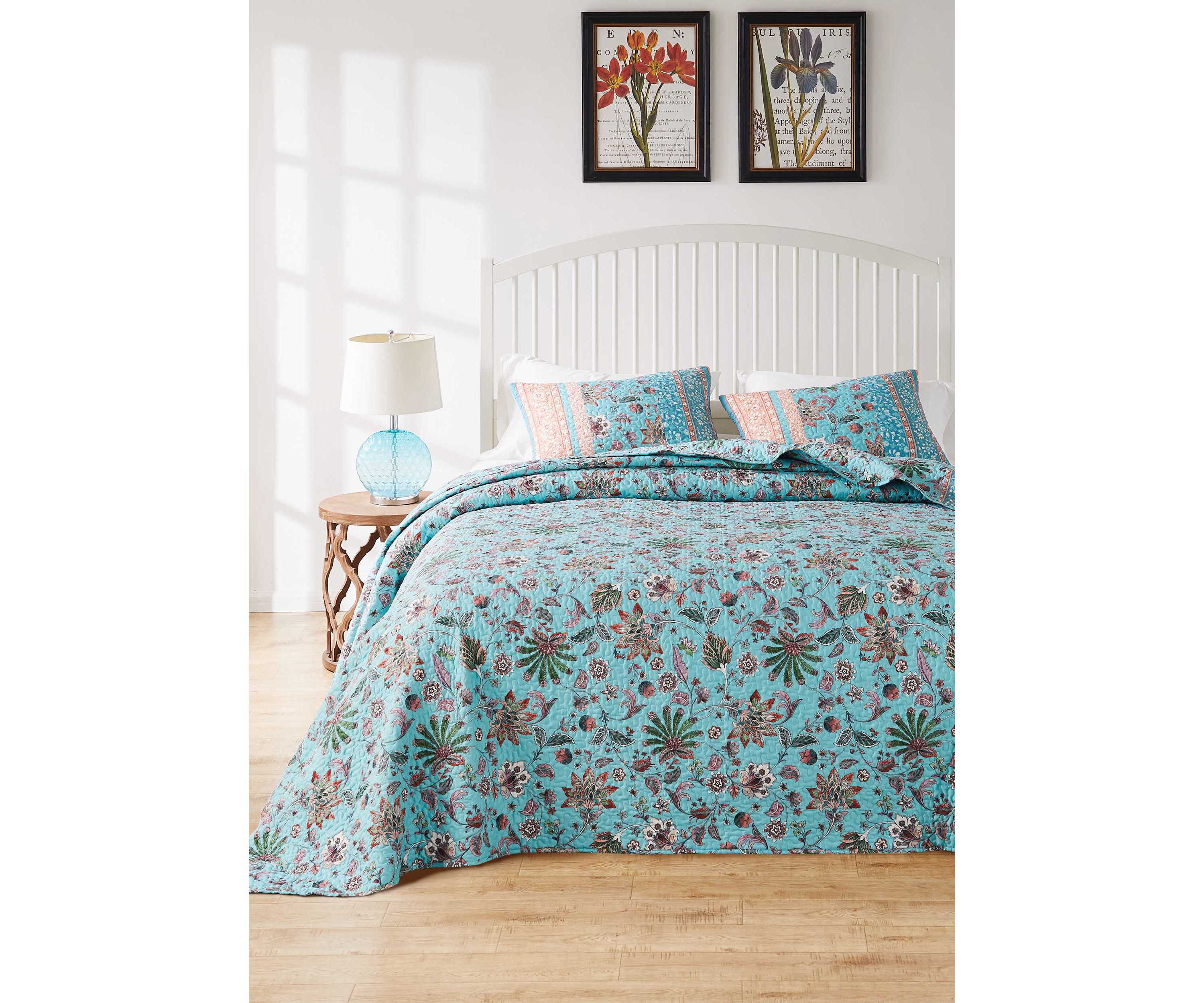 Audrey Turquoise Bedspread Set