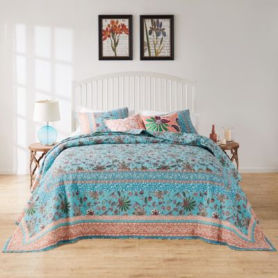 Audrey Turquoise Bedspread Set