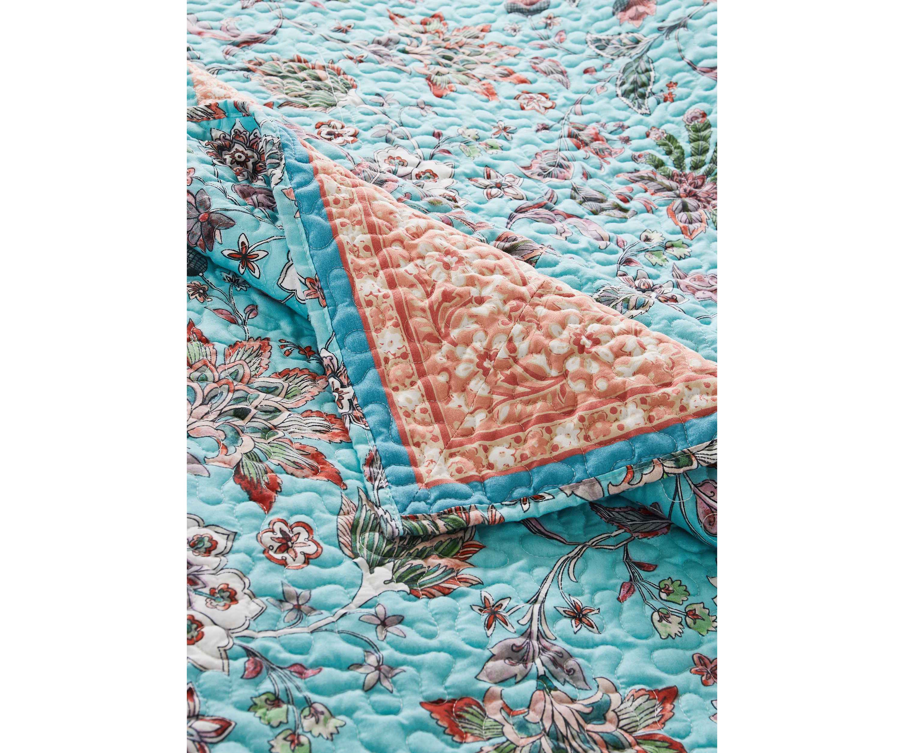 Audrey Turquoise Bedspread Set