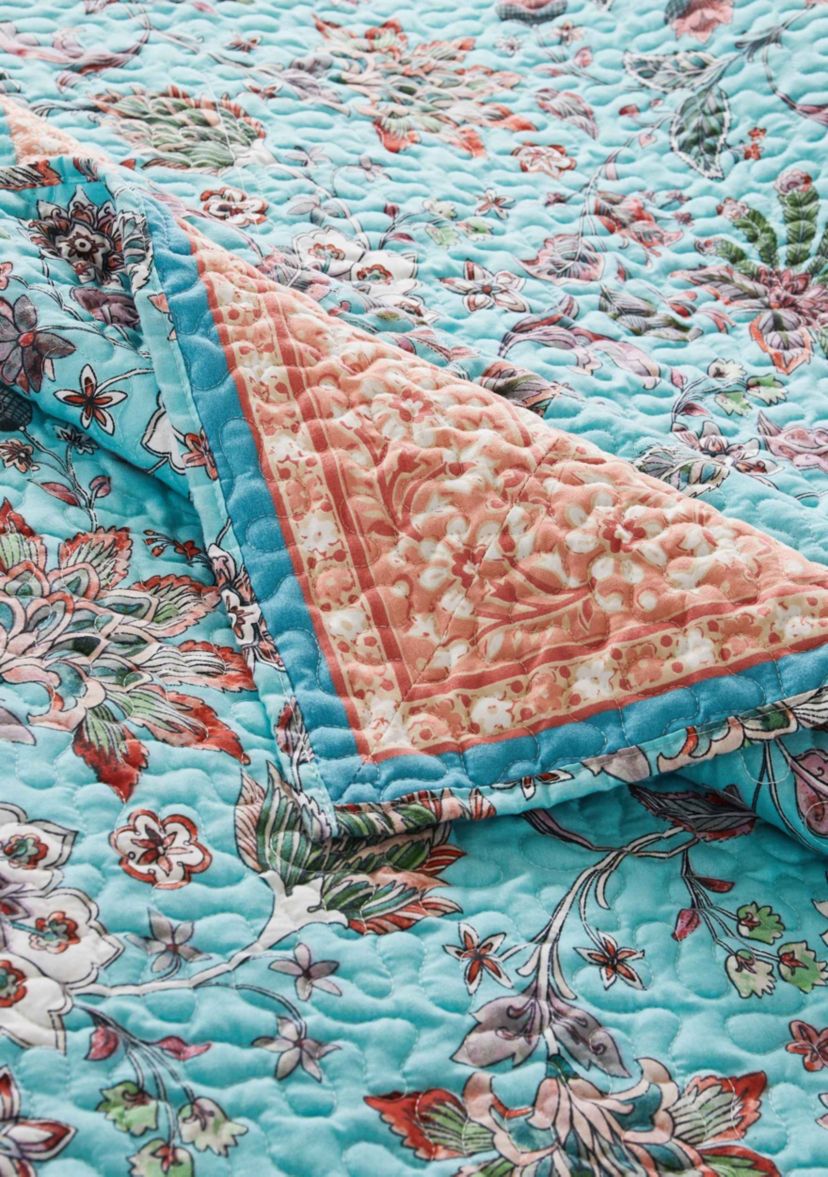 Audrey Turquoise Bedspread Set