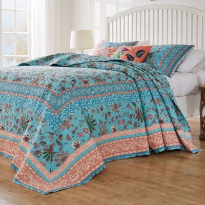 Audrey Turquoise Bedspread Set