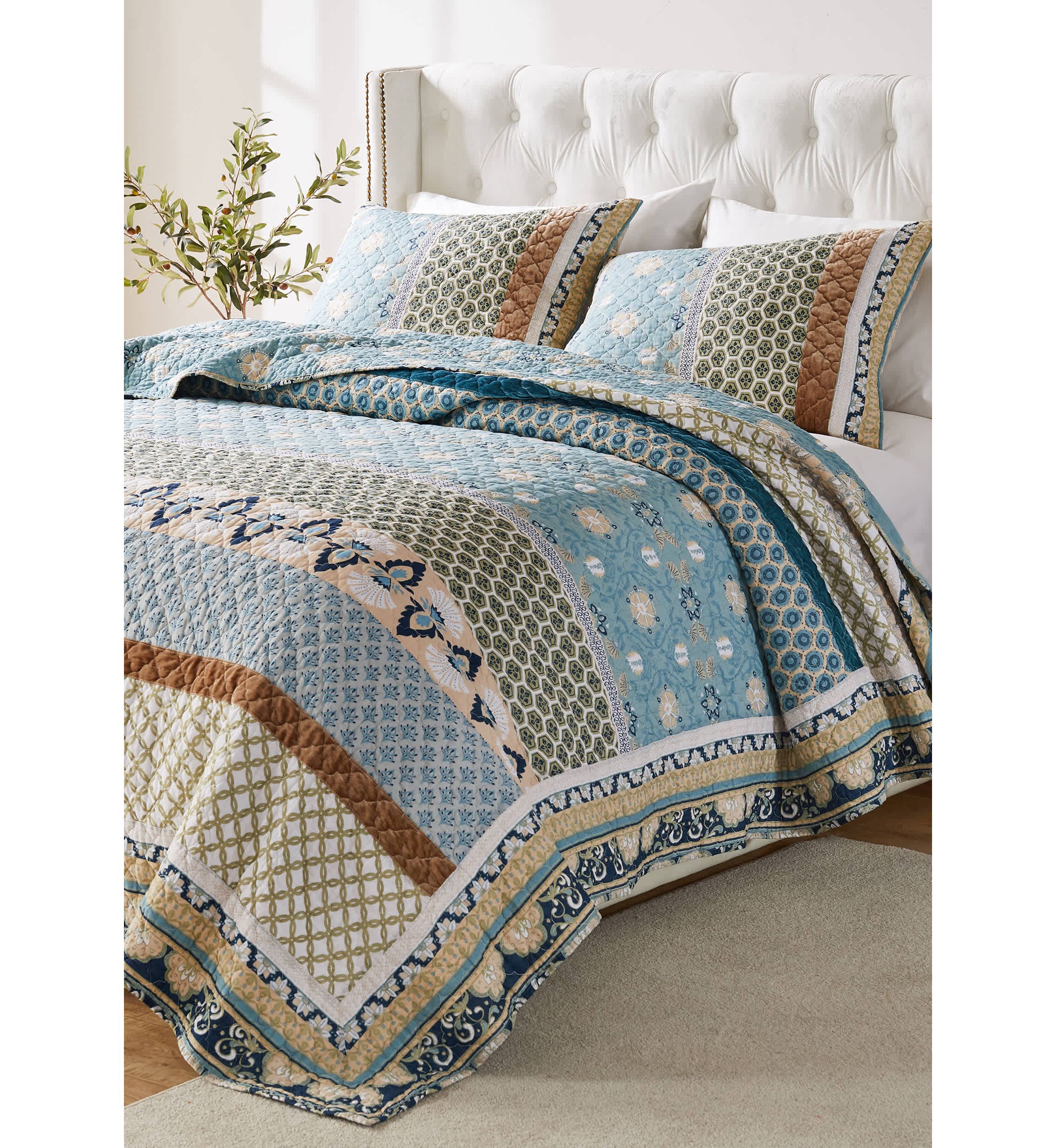 Thalia Blue Quilt Set