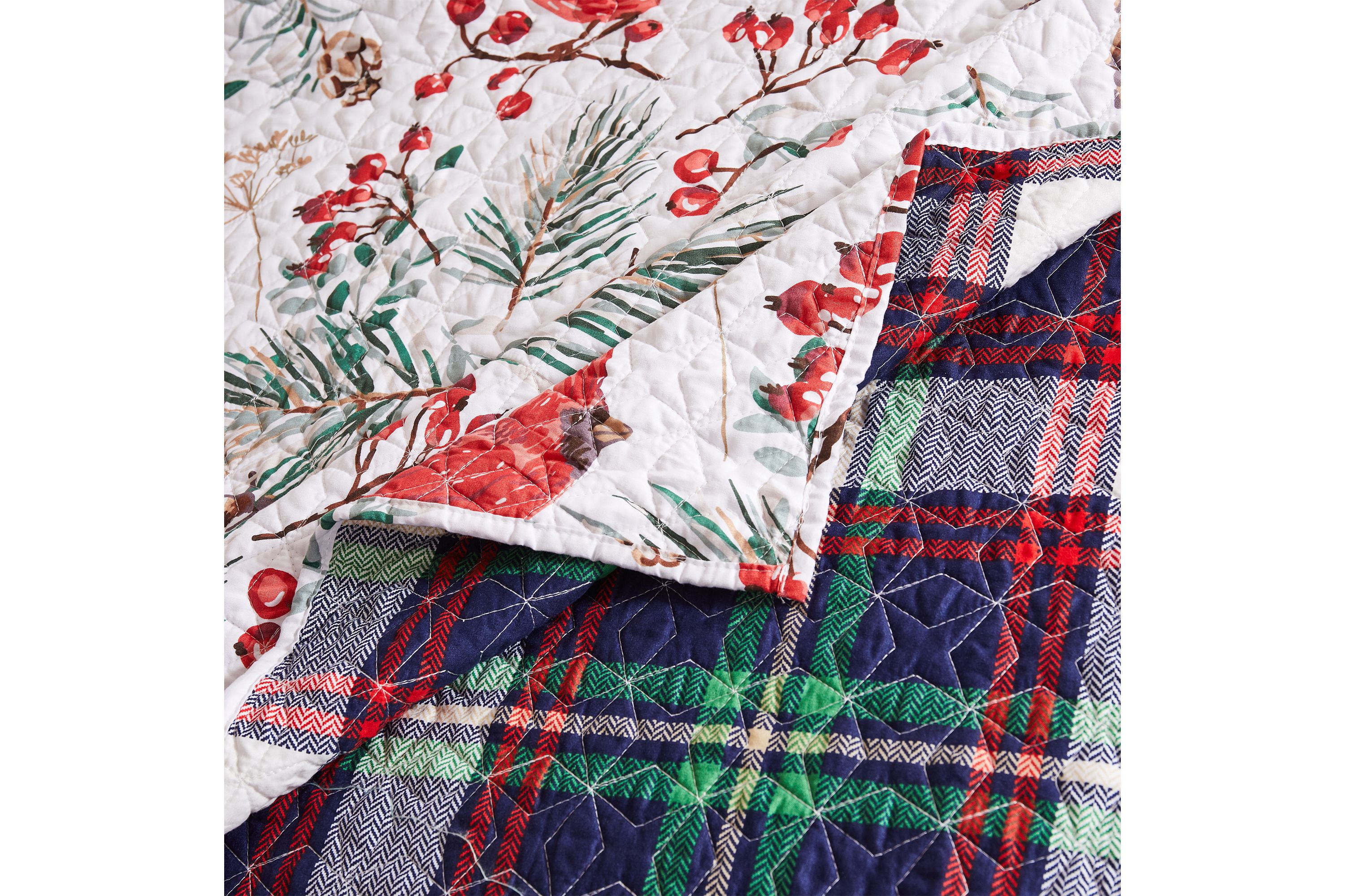 Cardinal Plaid Quilt Set