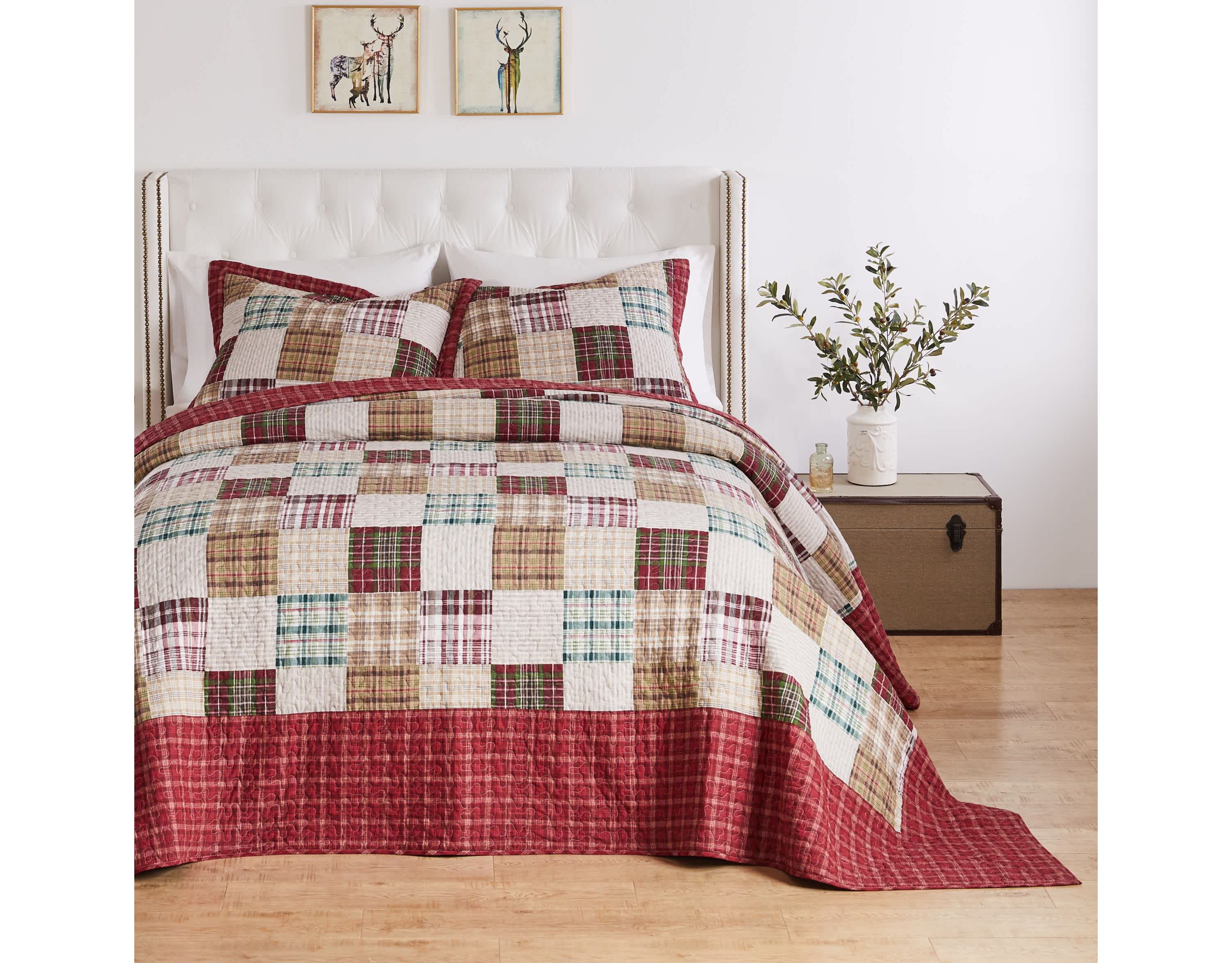 Oxford Red Bedspread Set