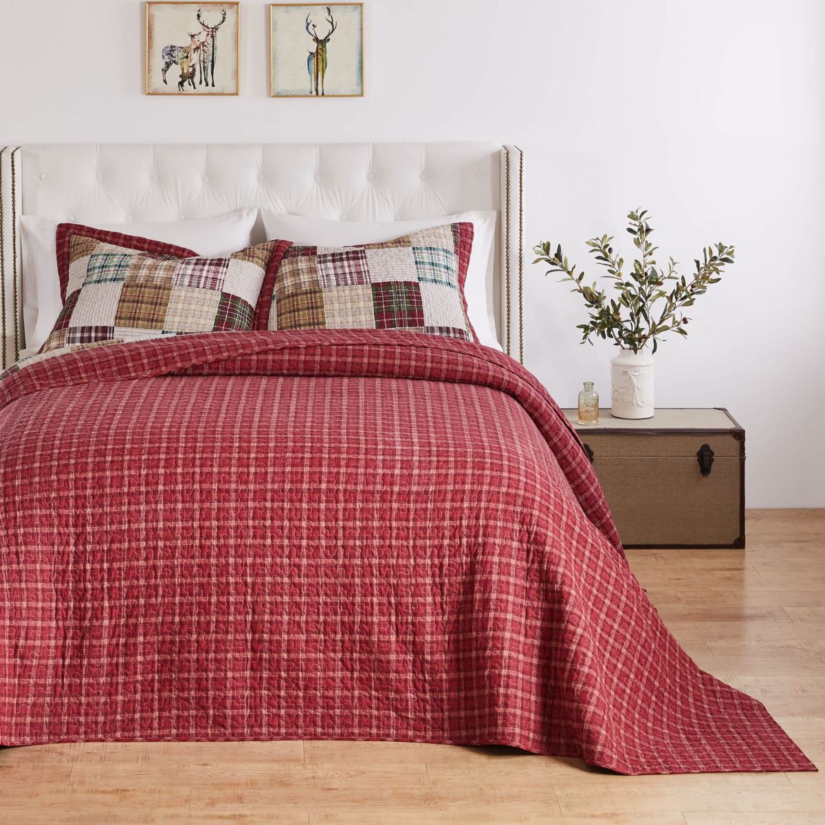 Oxford Red Bedspread Set