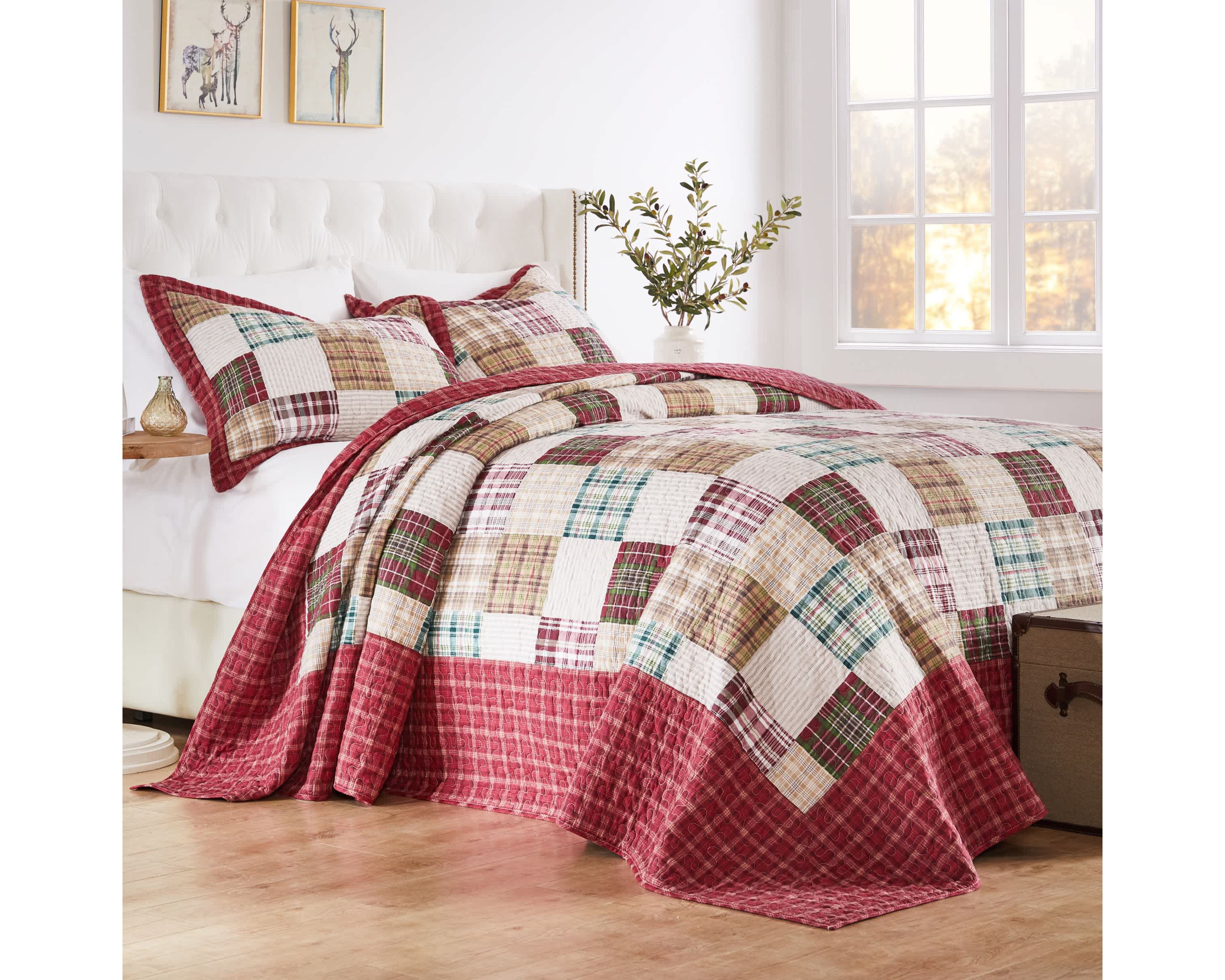 Oxford Red Bedspread Set
