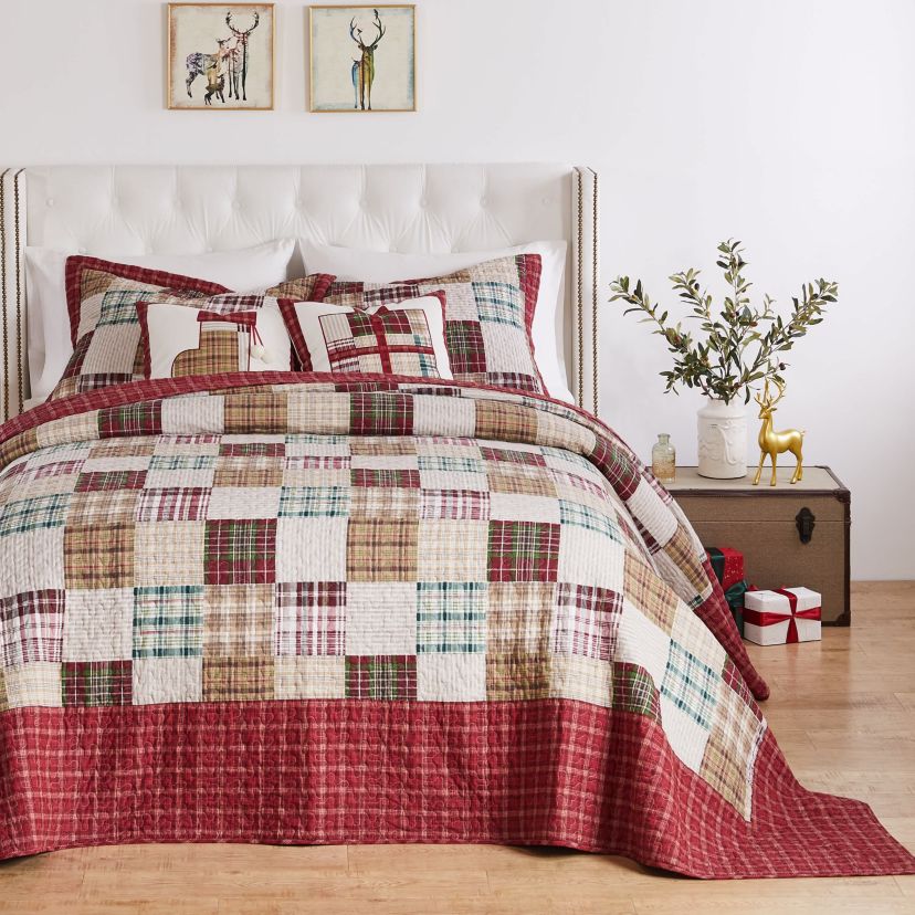 Oxford Red Bedspread Set