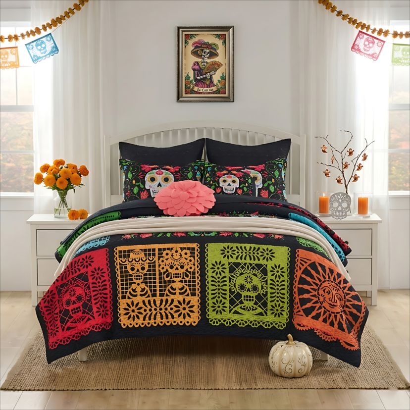 Greenland Home Fashions Day of the Dead Quilt Set | Belk