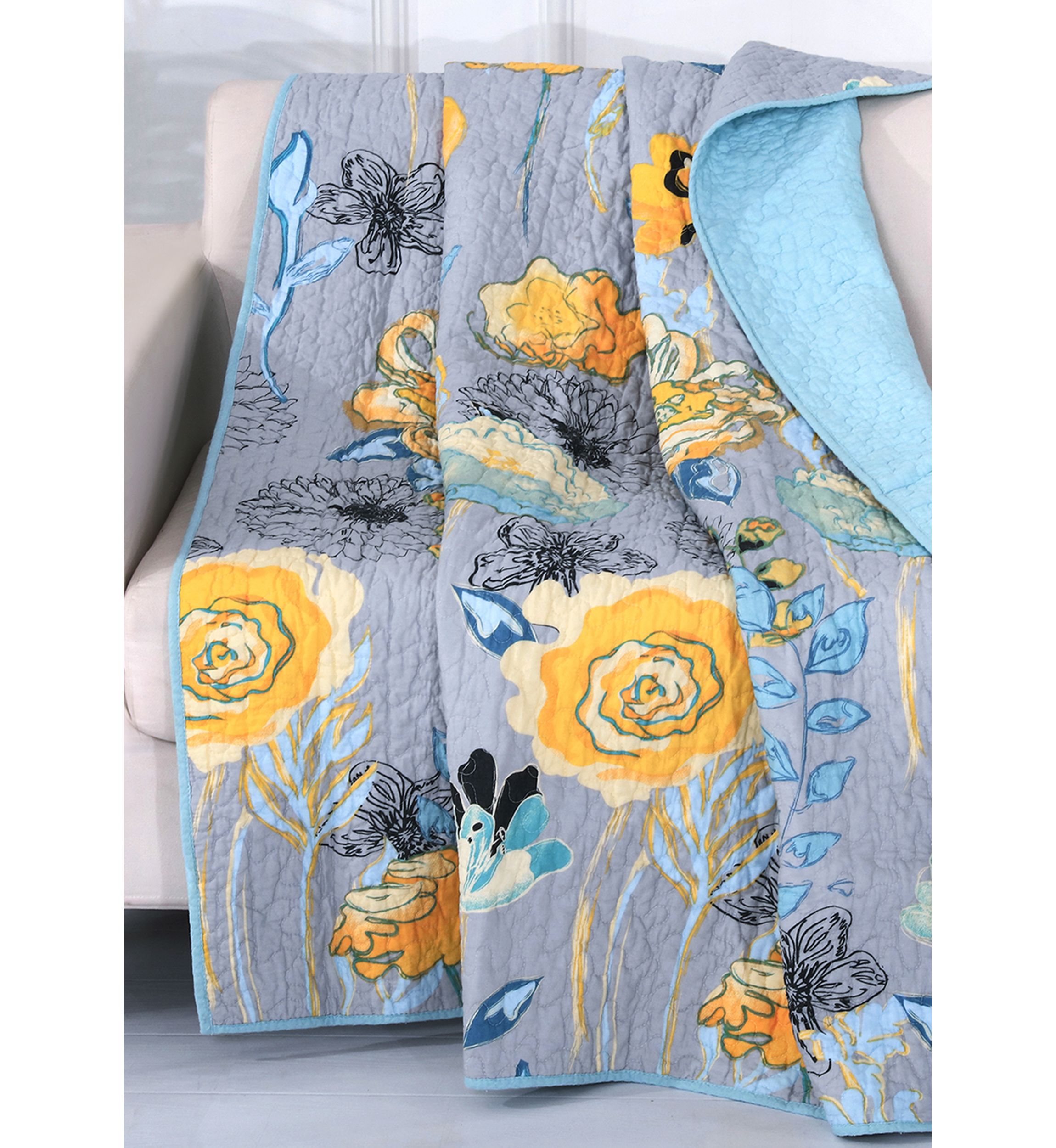 Watercolor Dream Gray Throw