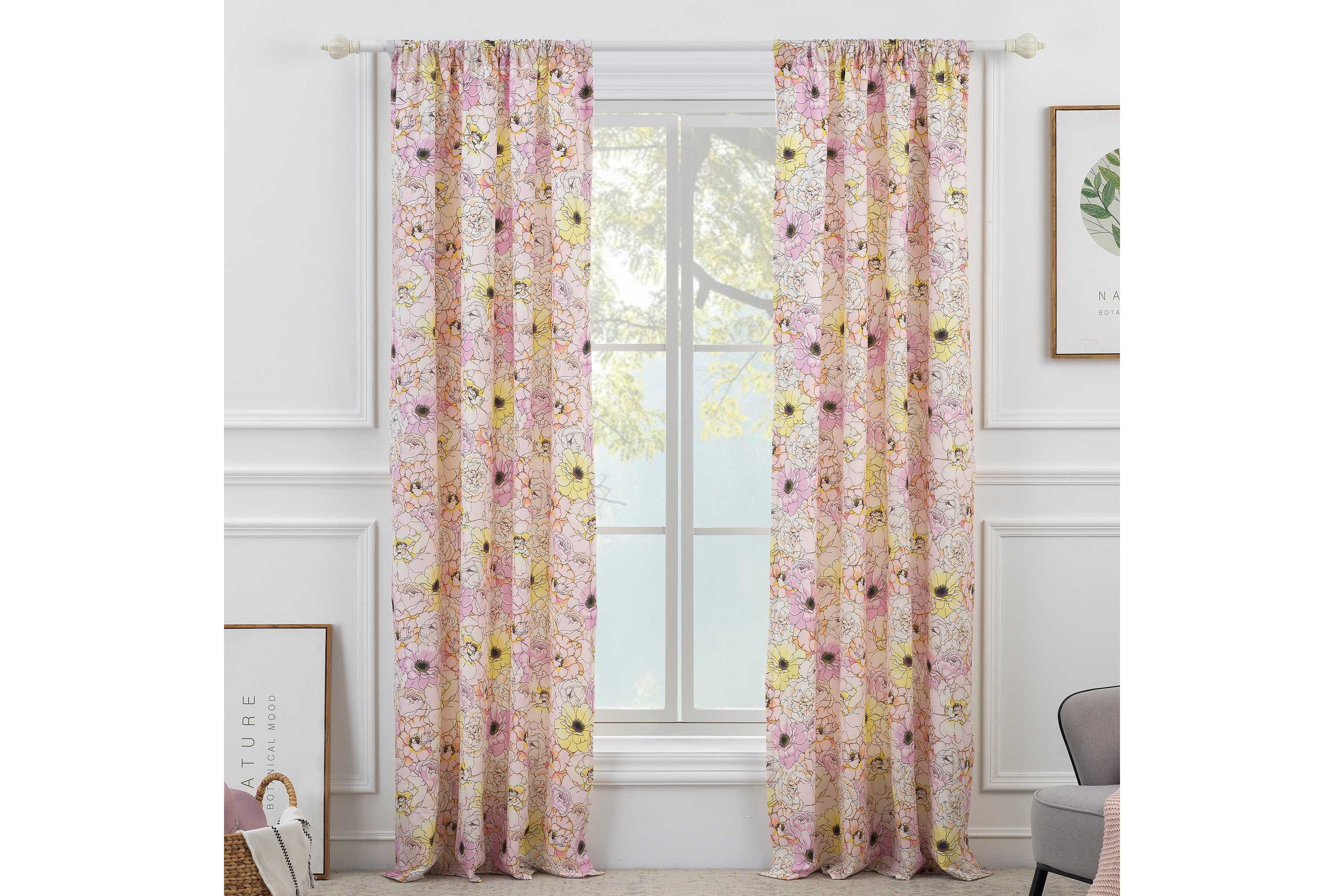 Misty Bloom Window Panel Pair