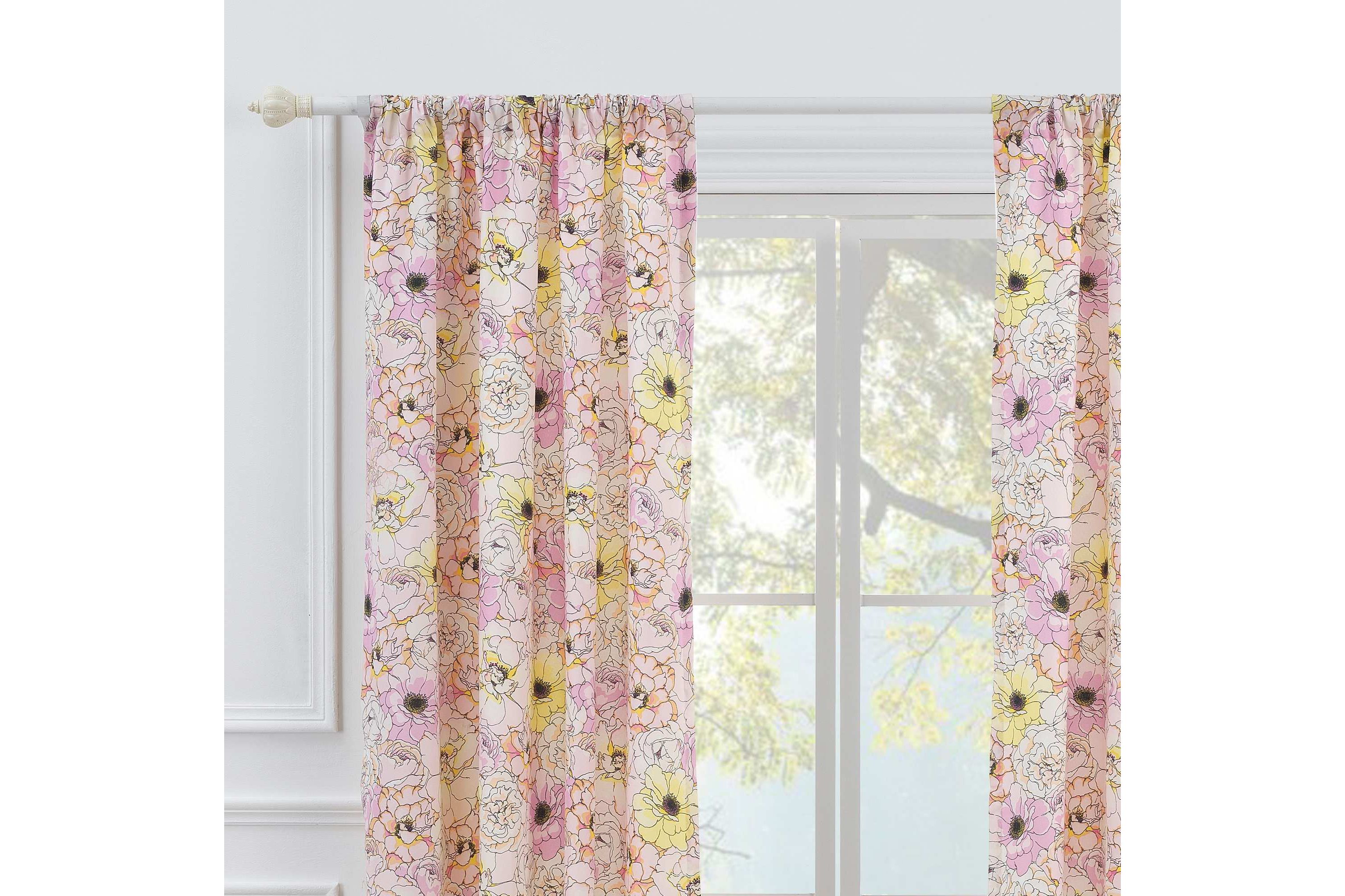 Misty Bloom Window Panel Pair
