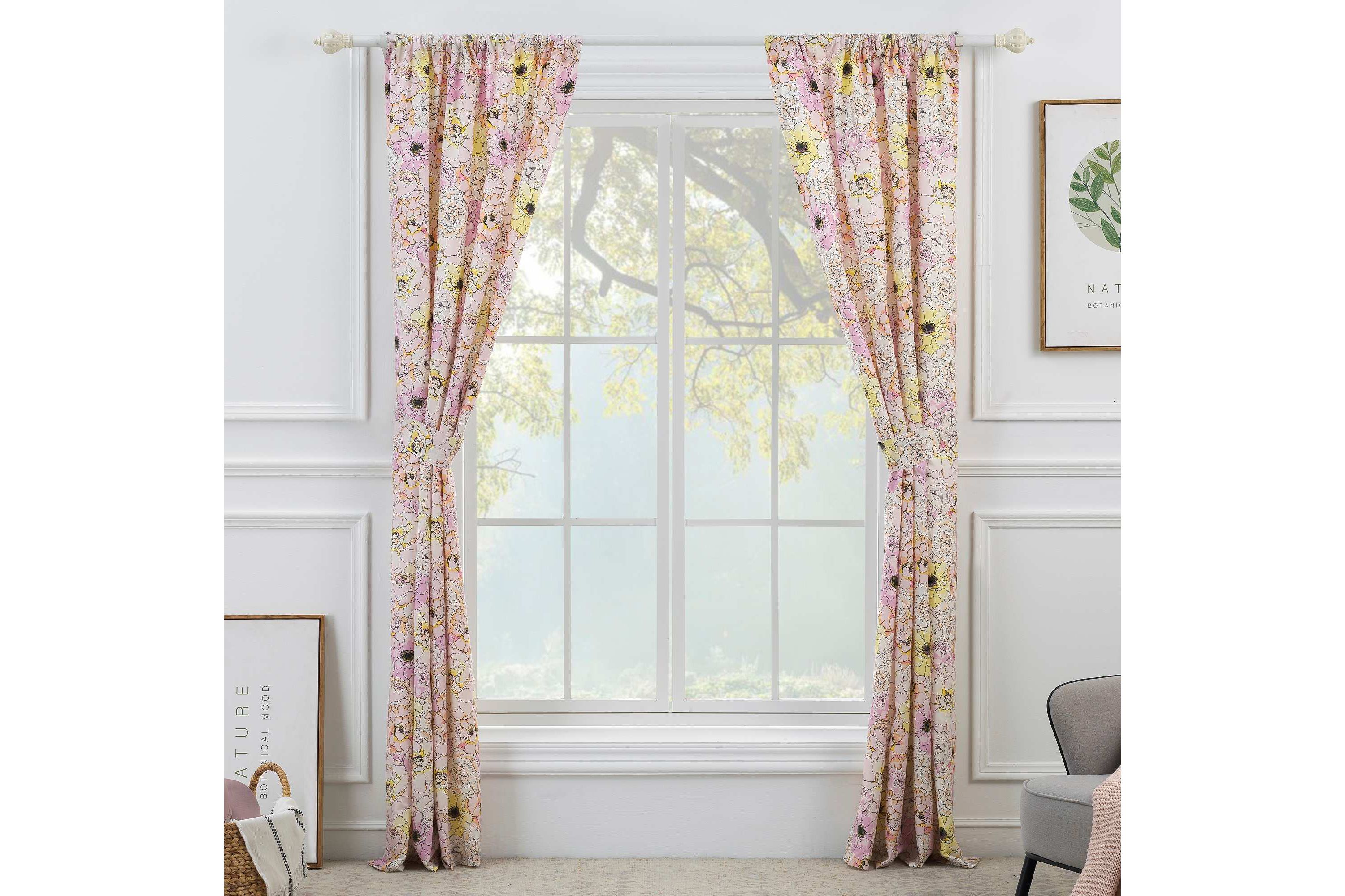 Misty Bloom Window Panel Pair