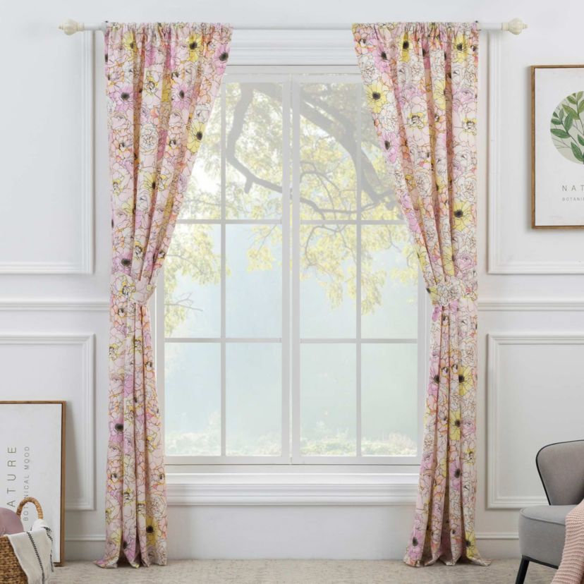 Misty Bloom Window Panel Pair