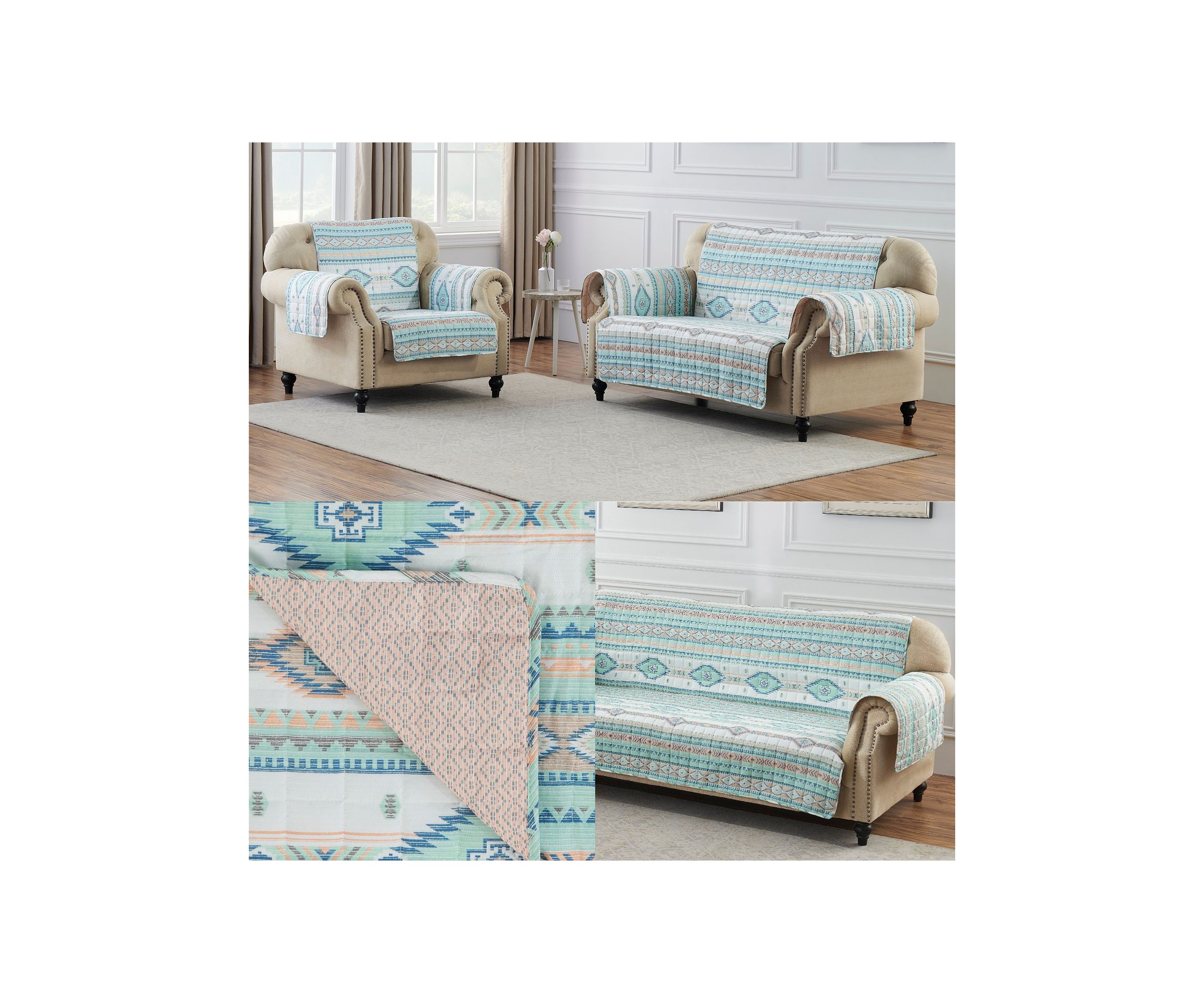 Phoenix Turquoise Loveseat Furniture Protector
