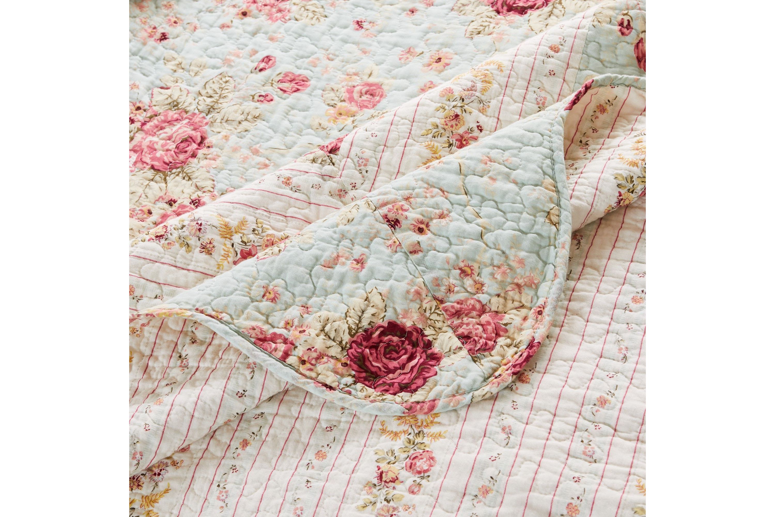 Antique Rose Blue Throw