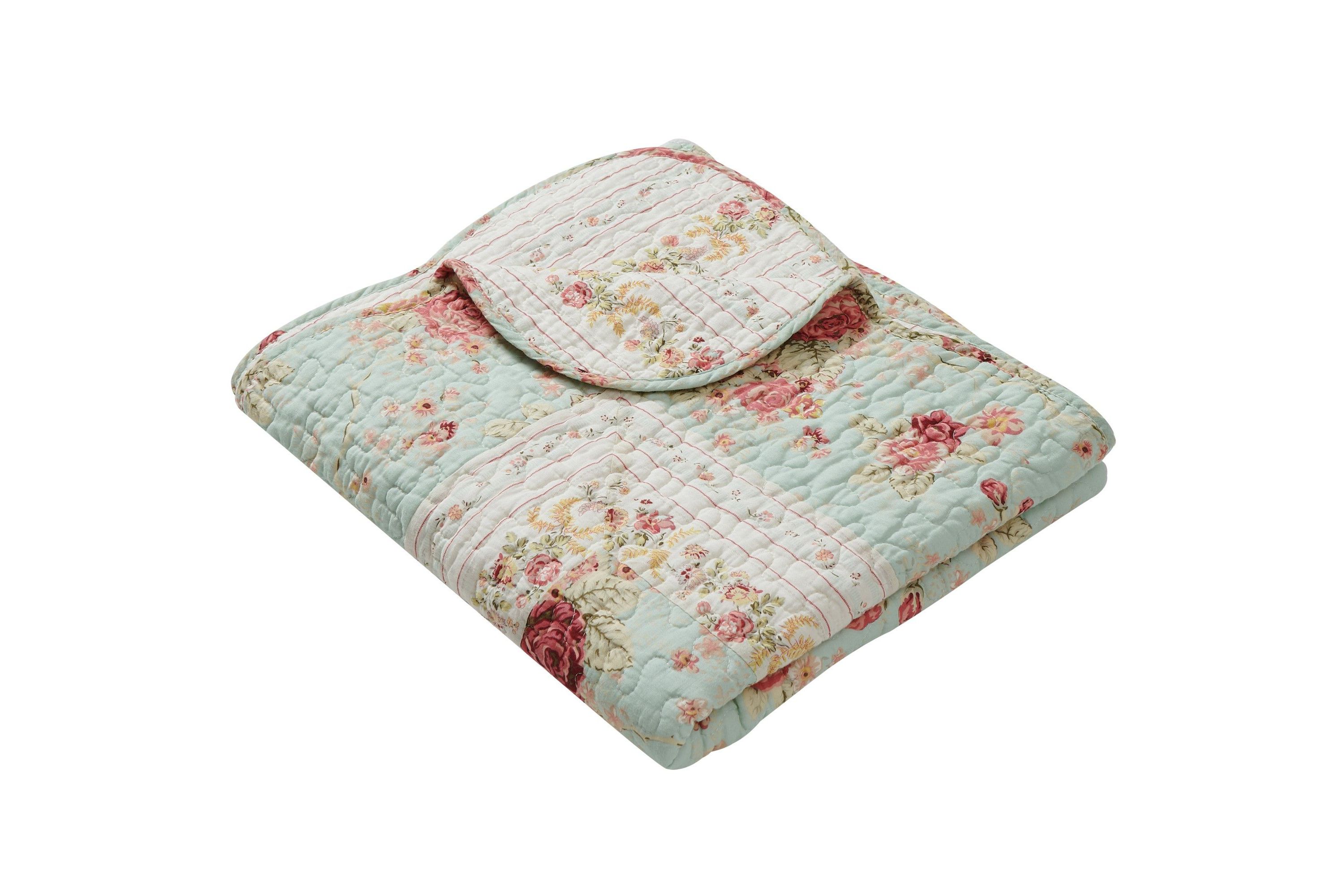 Antique Rose Blue Throw