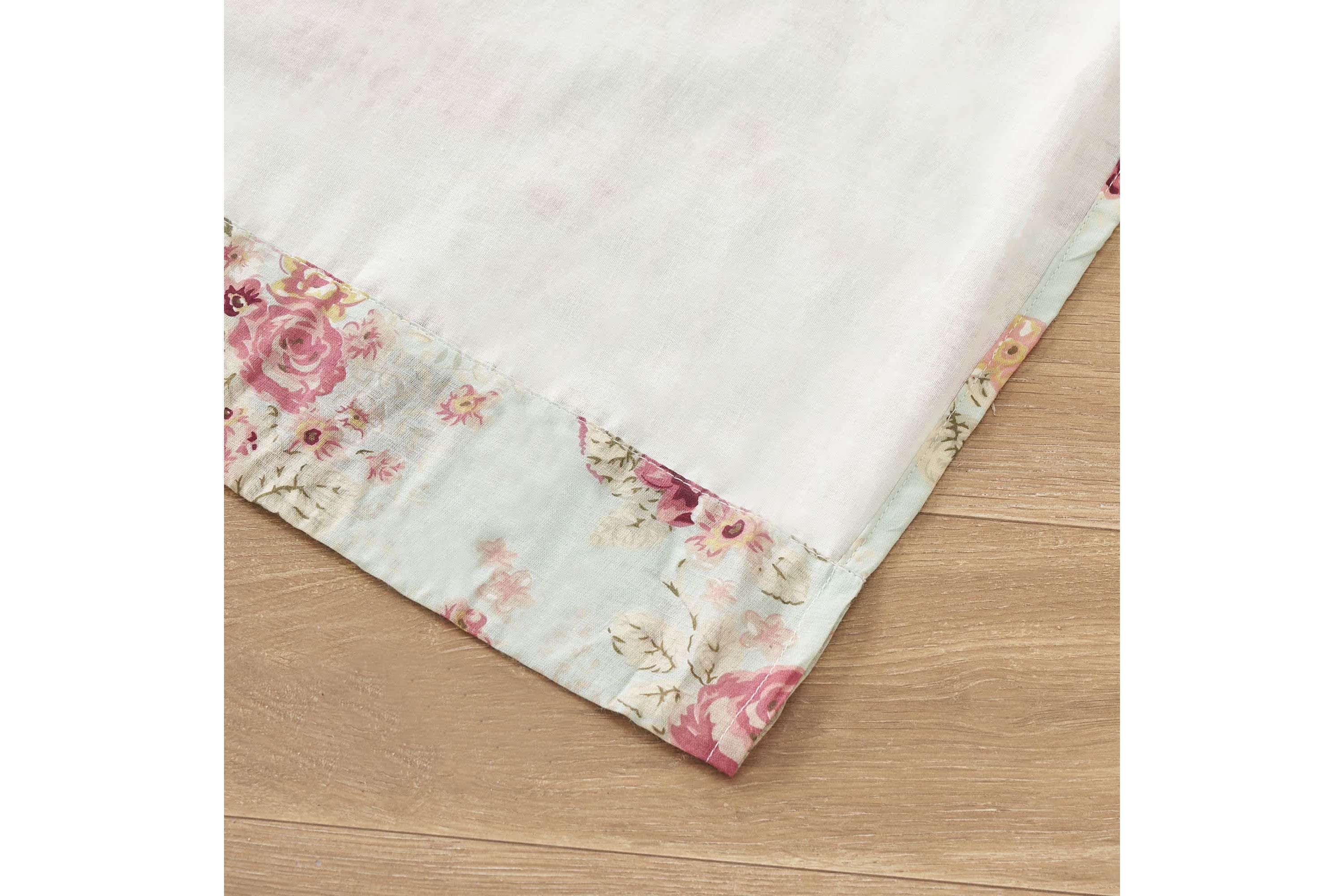 Antique Rose Blue Window Valance