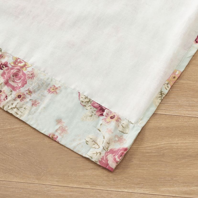 Antique Rose Blue Window Valance