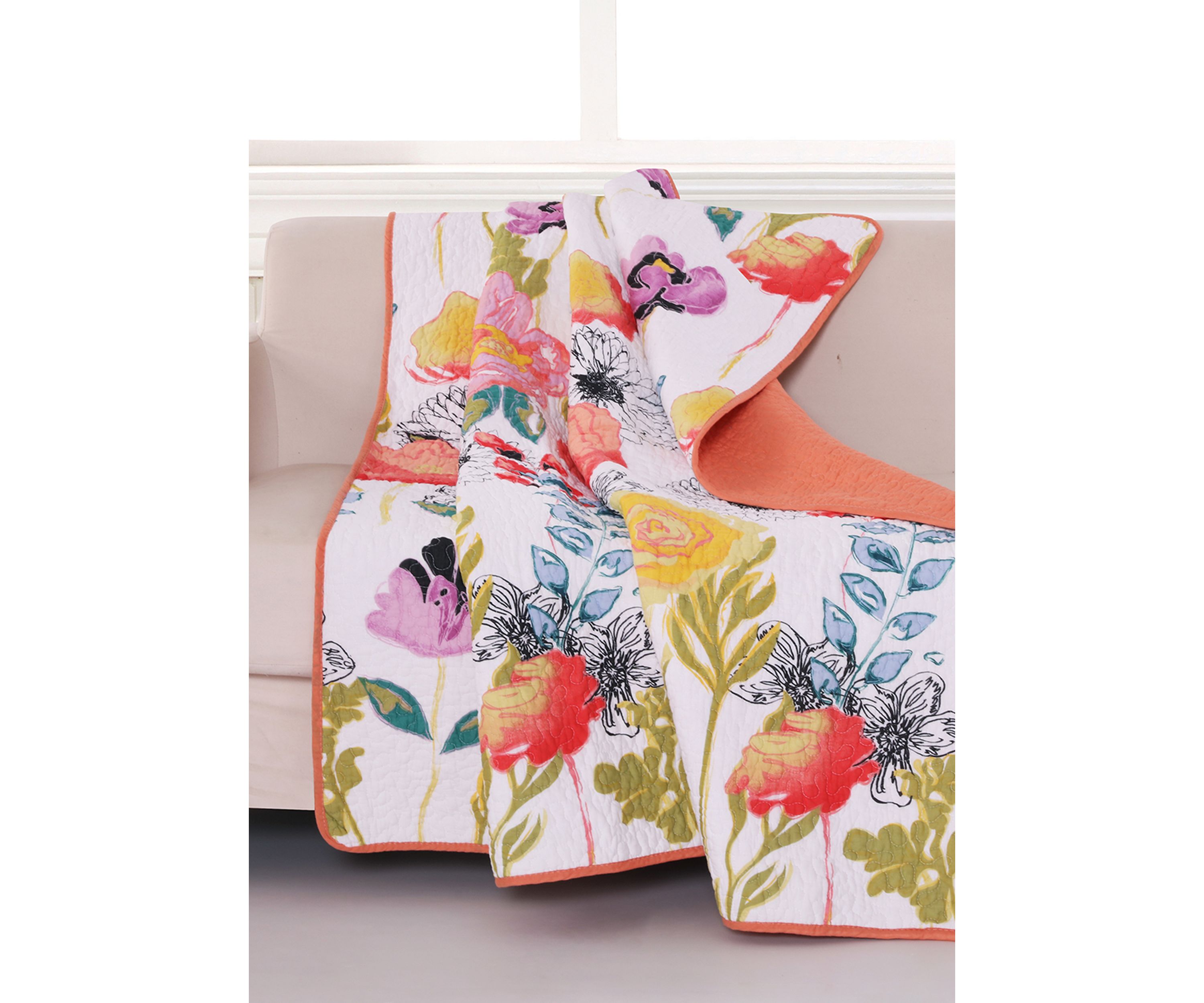 Watercolor Dream White Throw