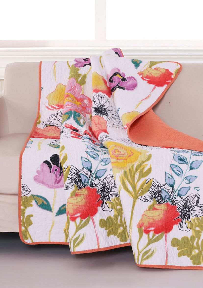 Watercolor Dream White Throw