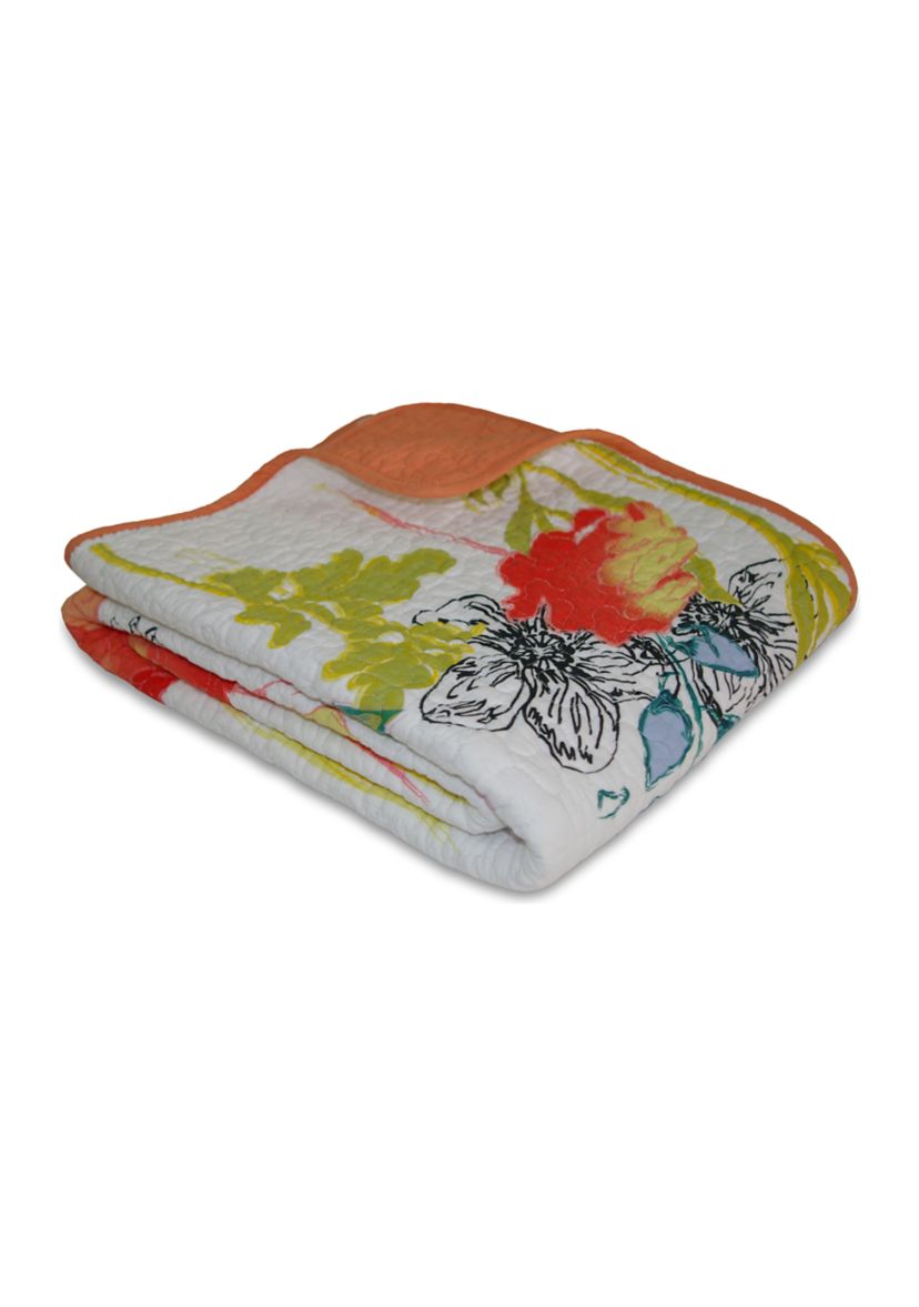 Watercolor Dream White Throw