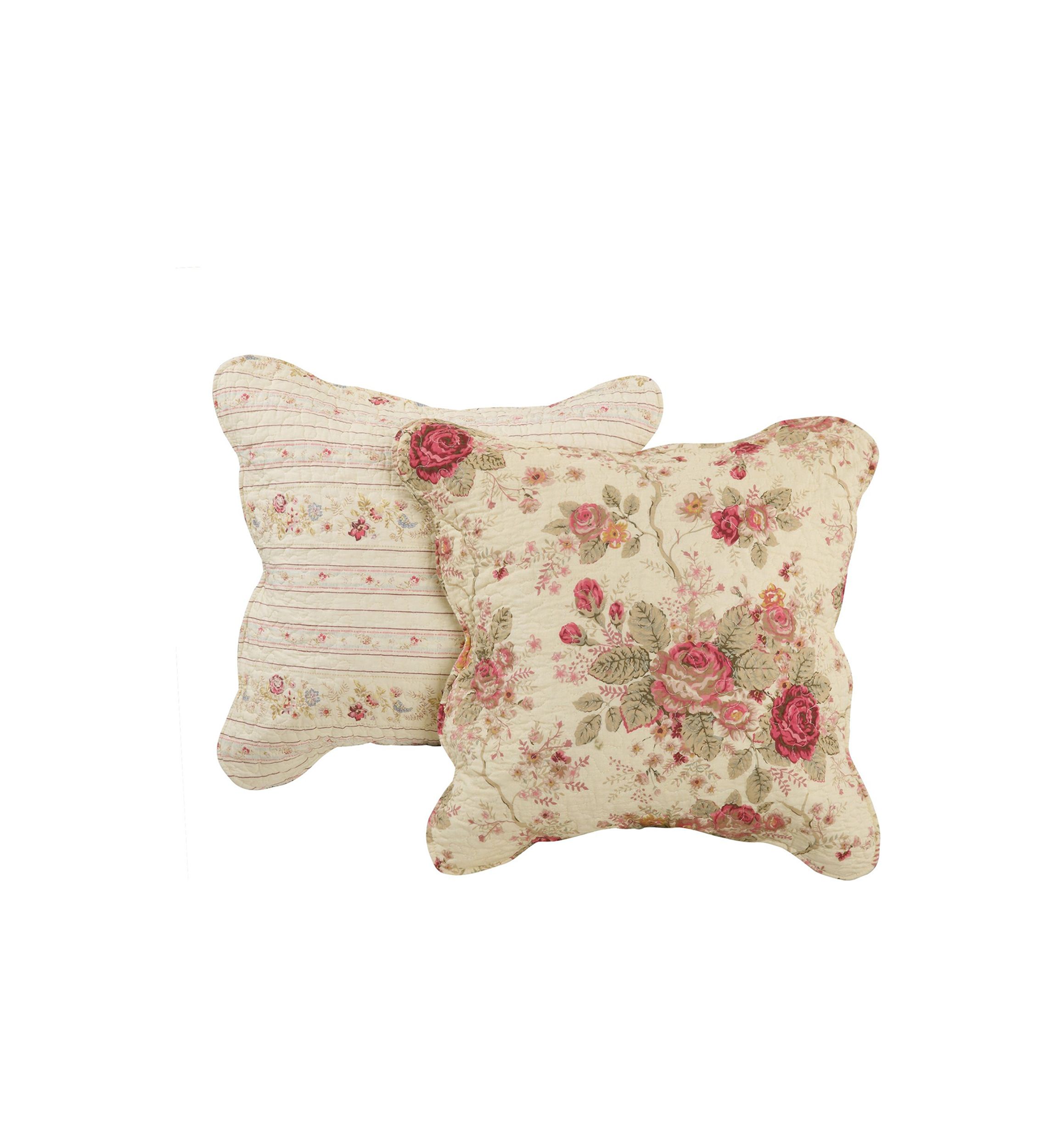 Antique Rose Decorative Pillow Pair