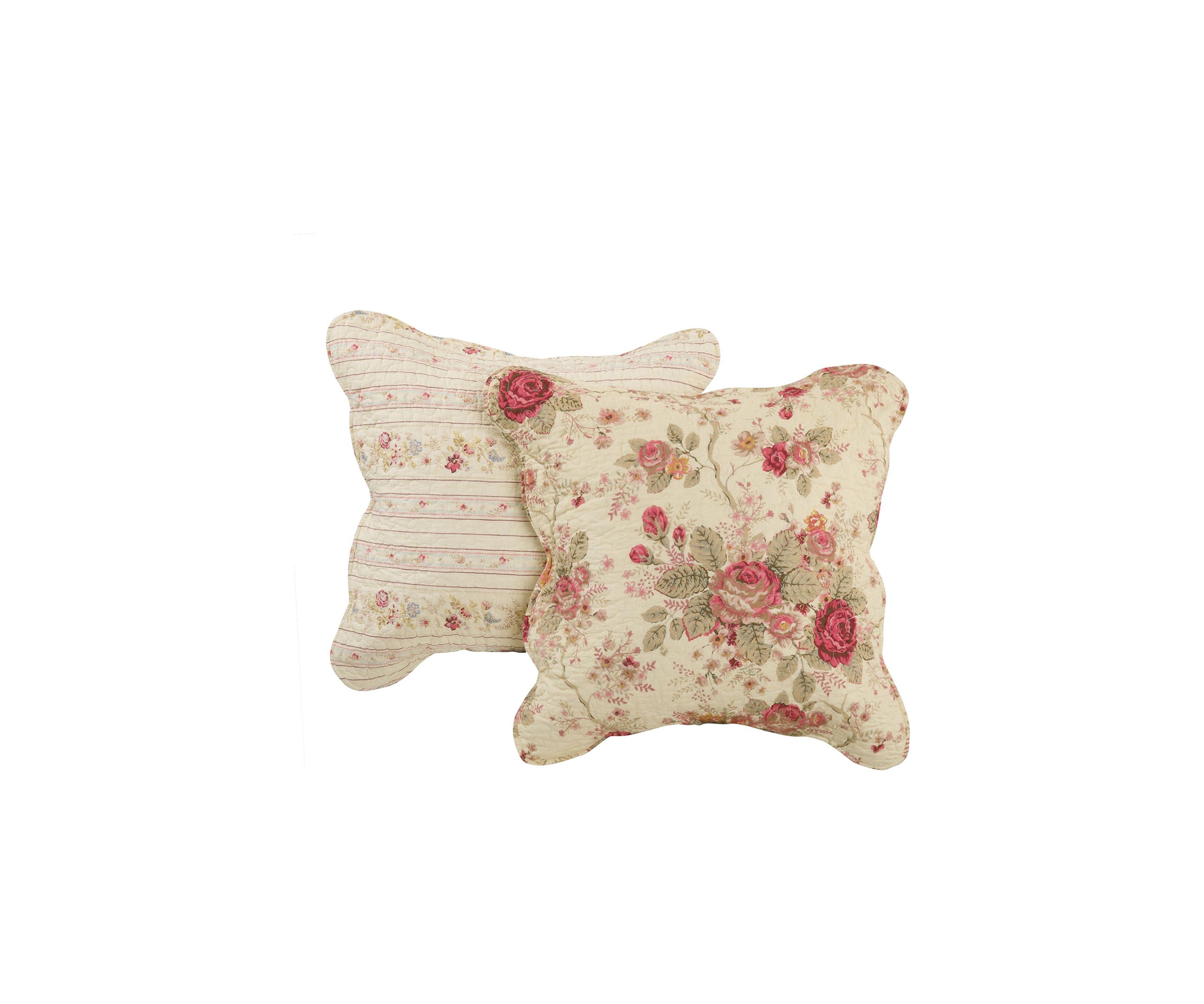 Antique Rose Decorative Pillow Pair
