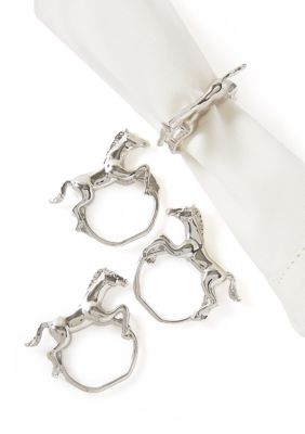 Silver Horse Napkin Rings - Set of 4