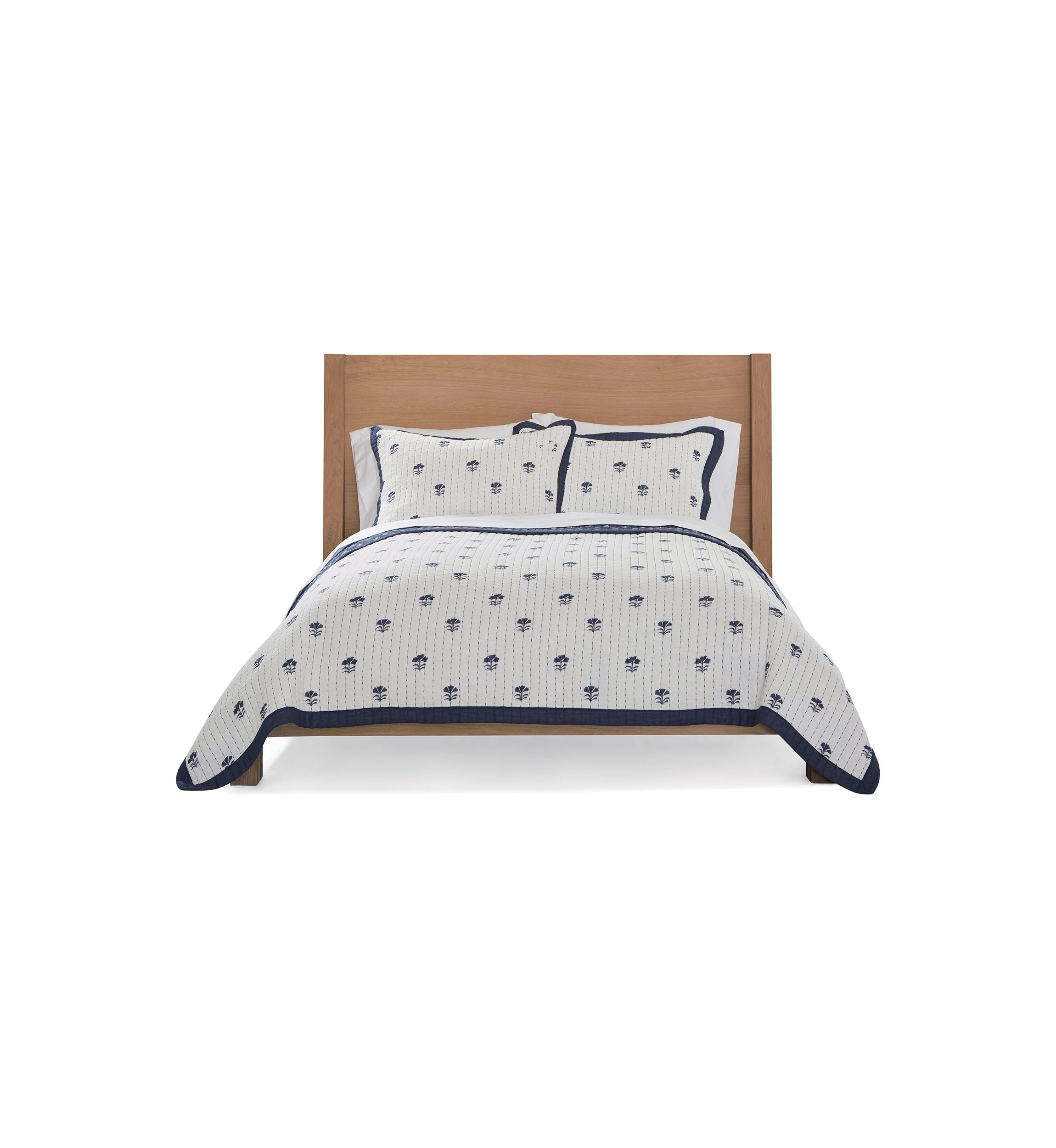 Block Floral 3-Piece Quilt Set