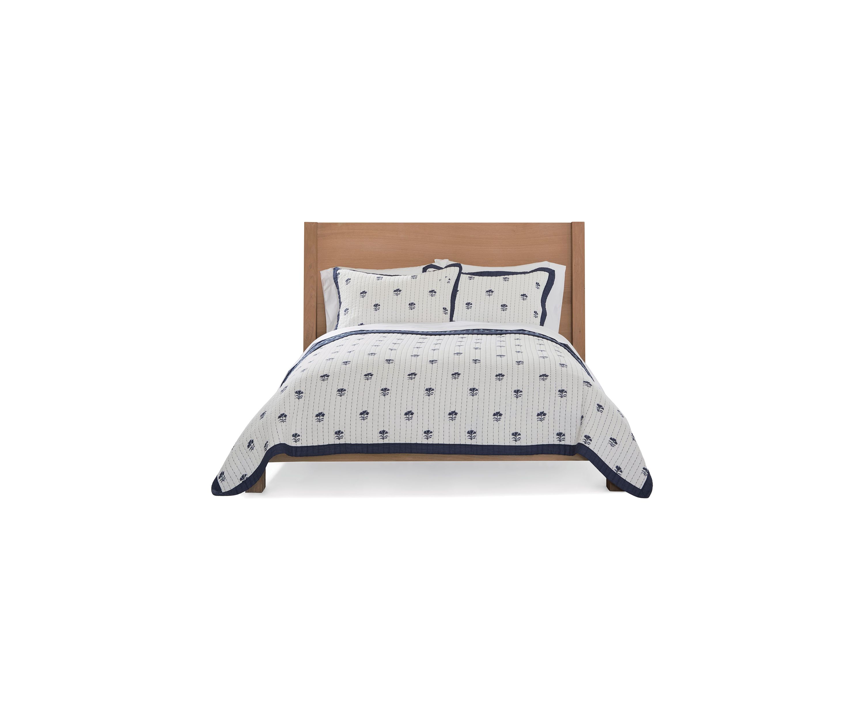 Block Floral 3-Piece Quilt Set