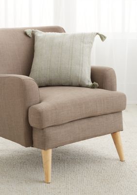 Crown & Ivy Stripe Pillow, Sage, 18 x 18