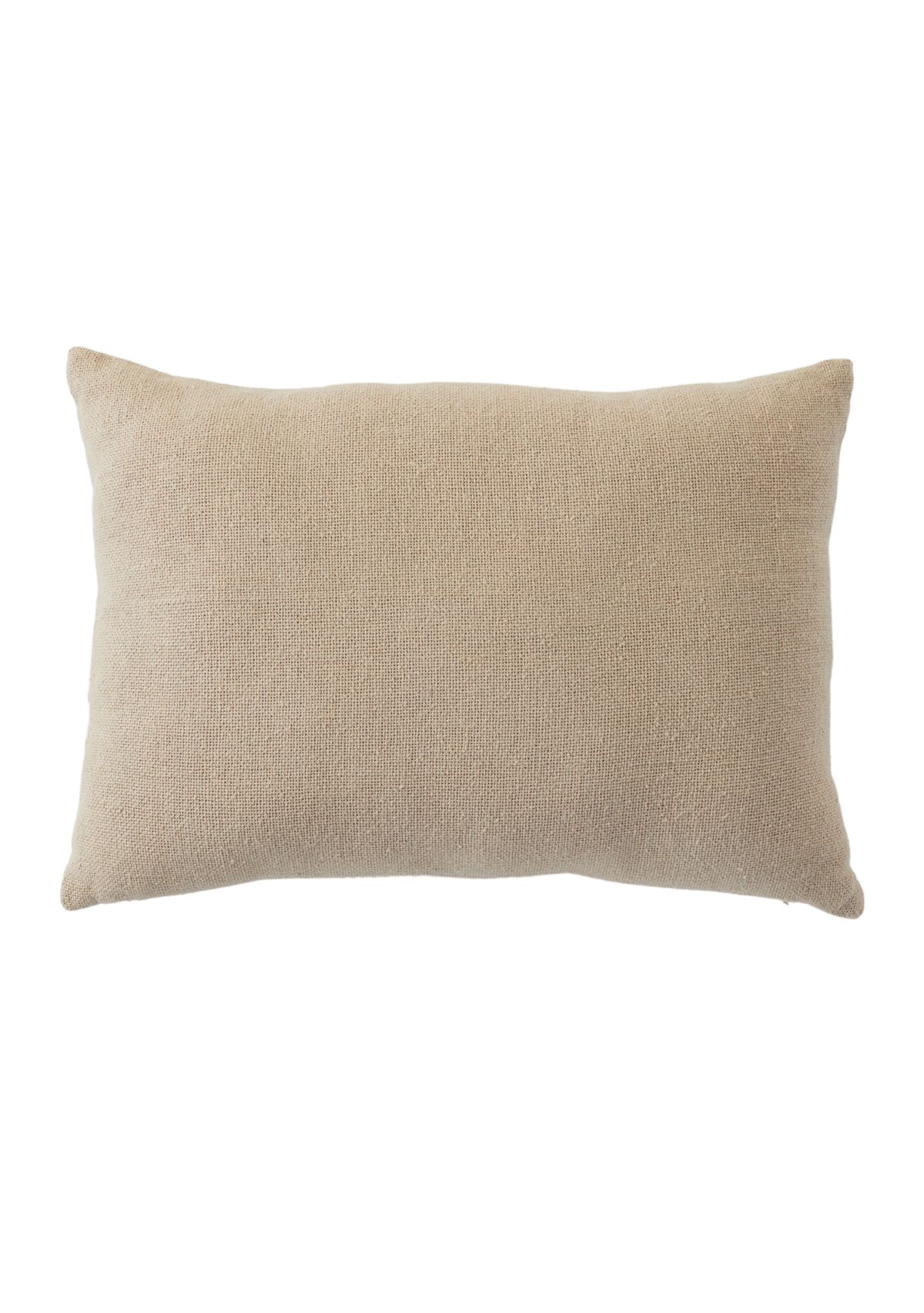 Tan and White Striped Decorative Pillow