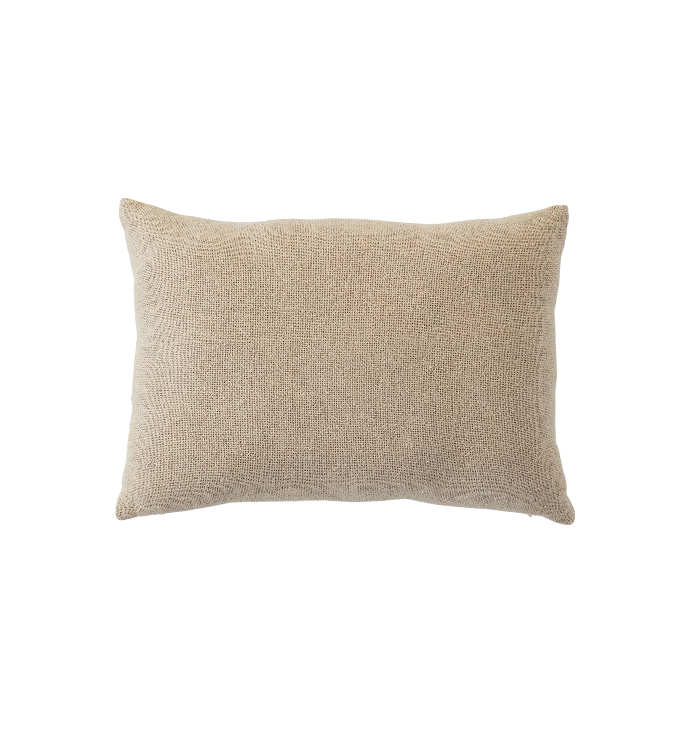 Tan and White Striped Decorative Pillow