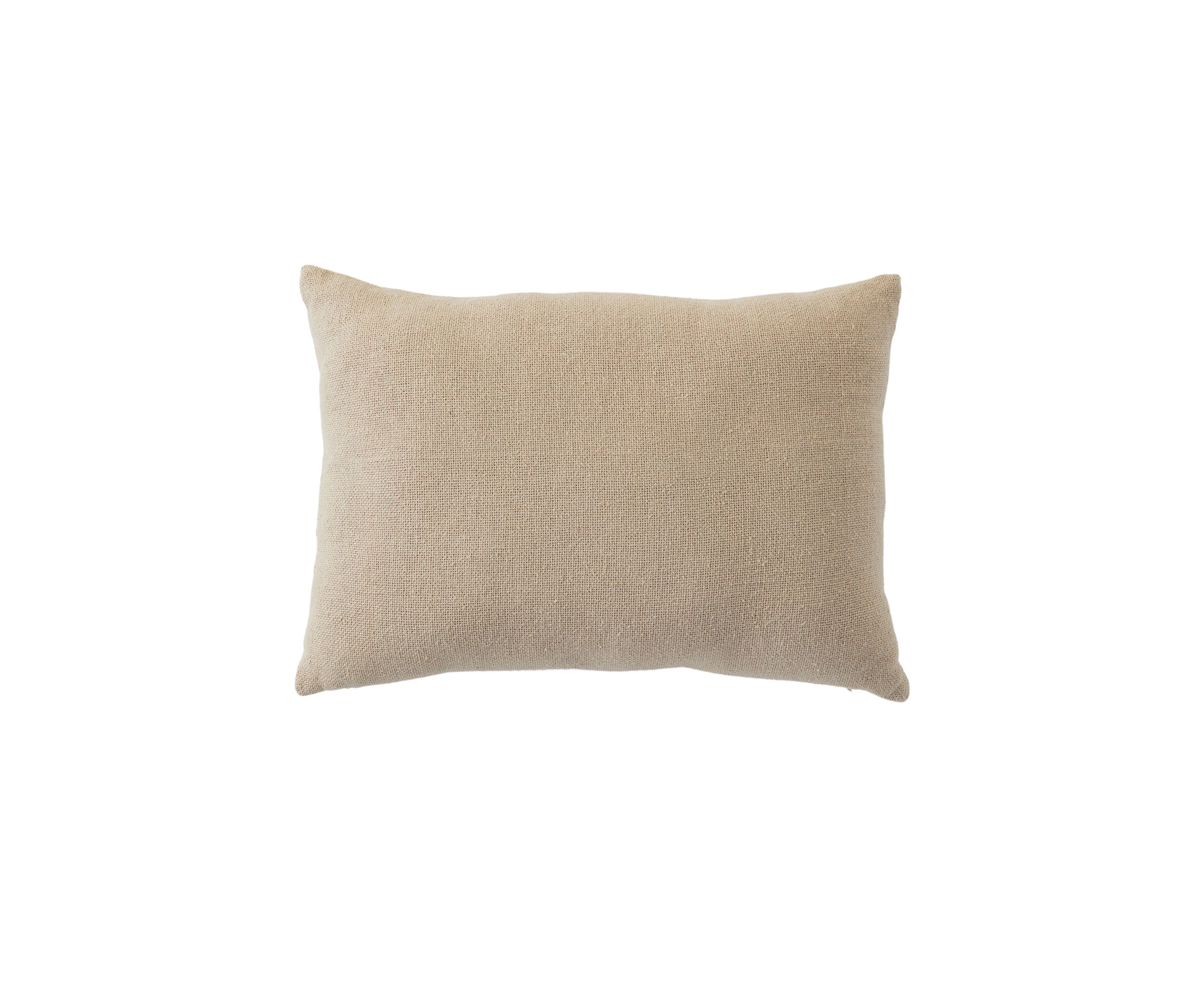 Tan and White Striped Decorative Pillow
