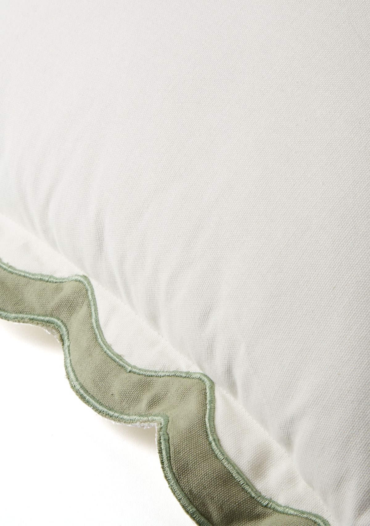 Solid Scalloped Trim Throw Pillow