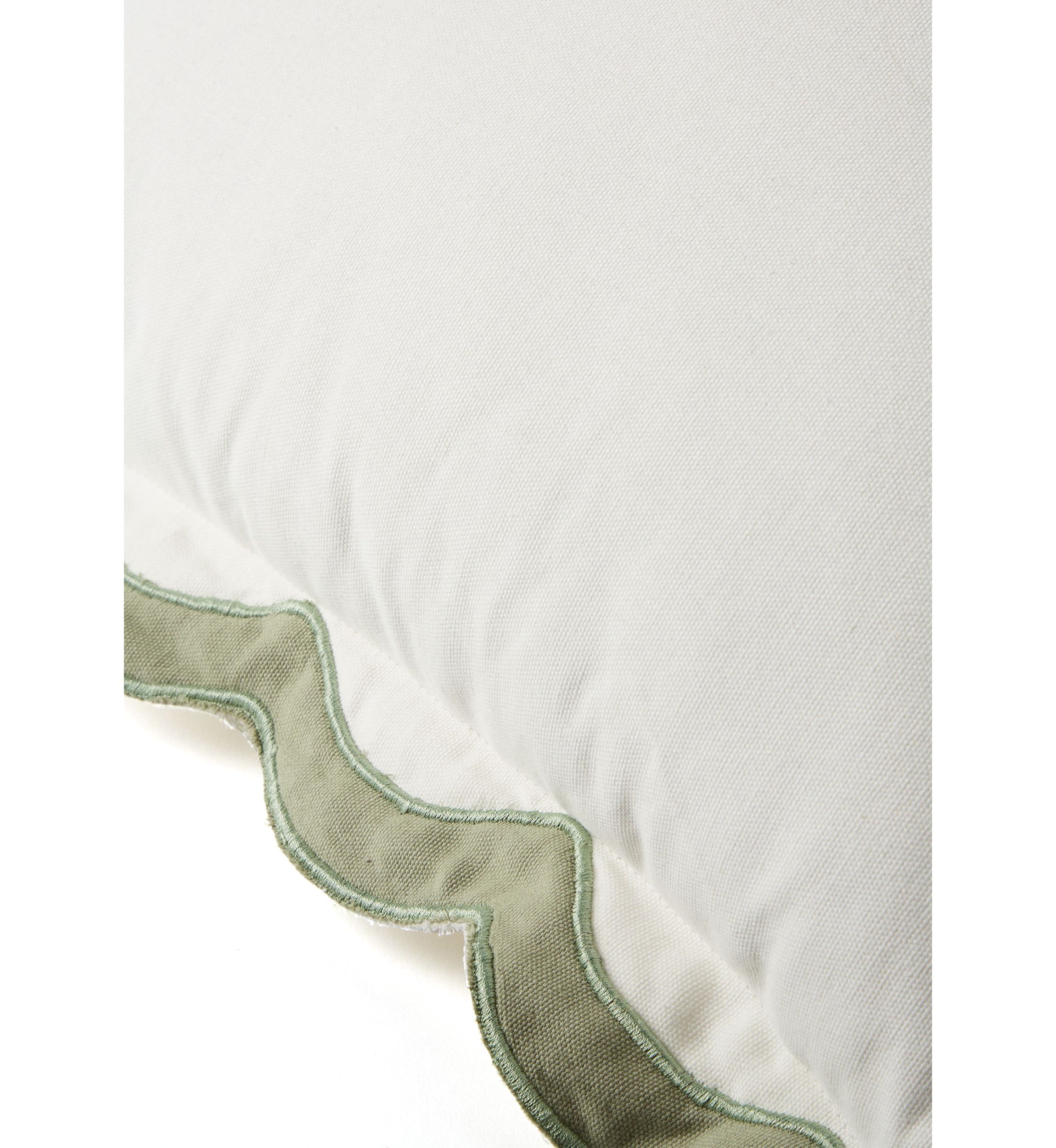 Solid Scalloped Trim Throw Pillow