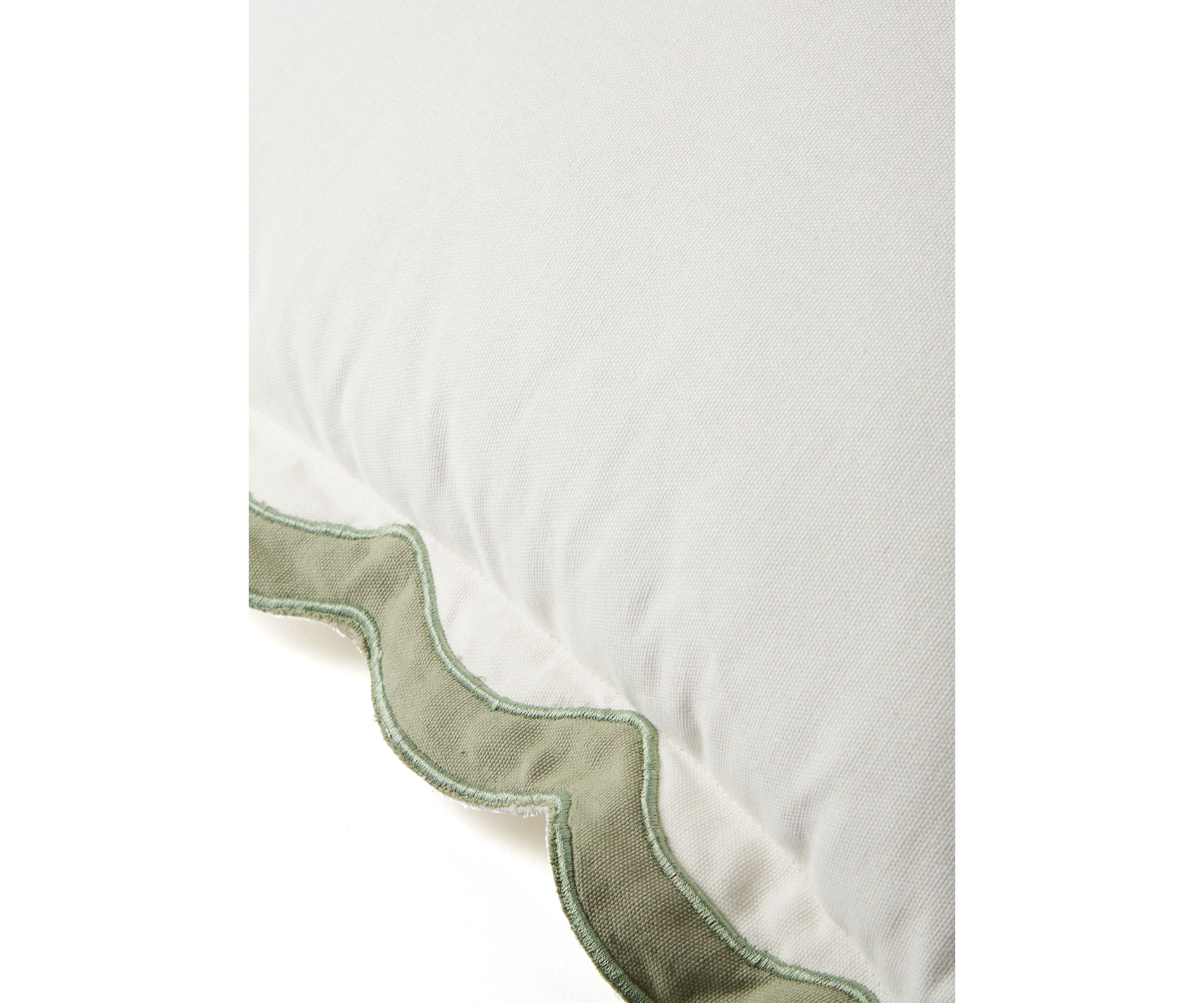 Solid Scalloped Trim Throw Pillow