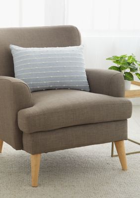 Tan and White Striped Decorative Pillow