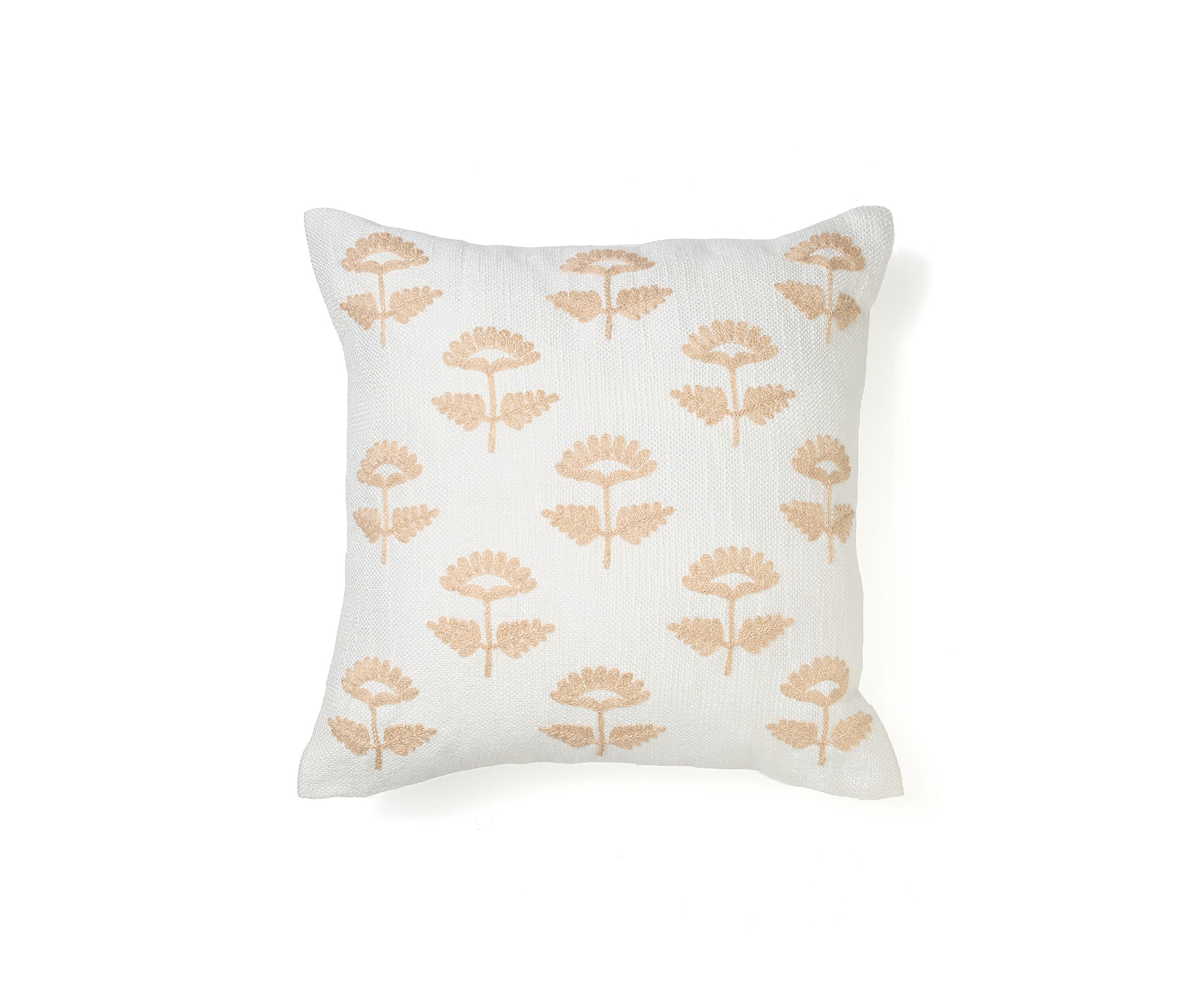 Embroidered Flower Pillow