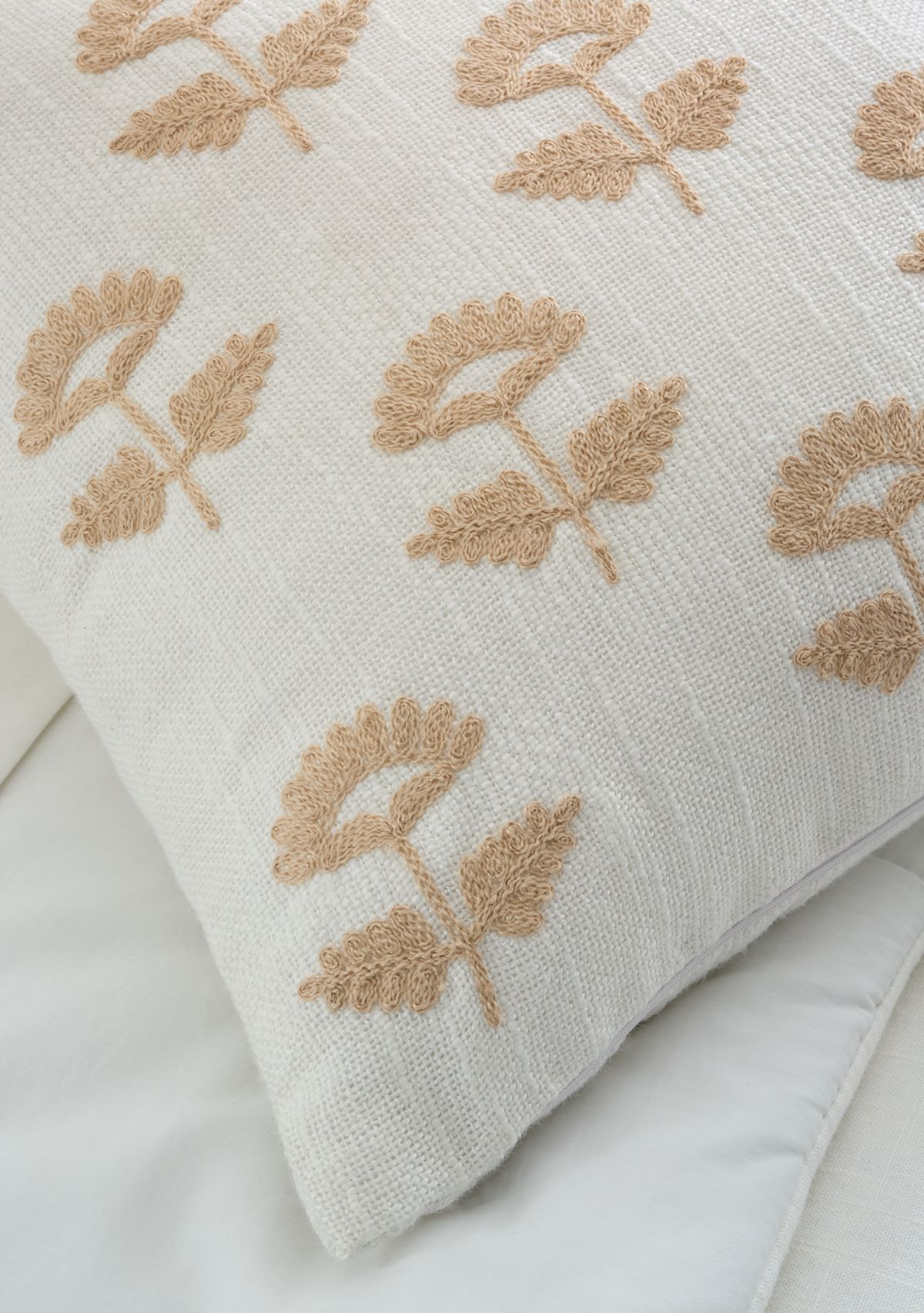 Embroidered Flower Pillow