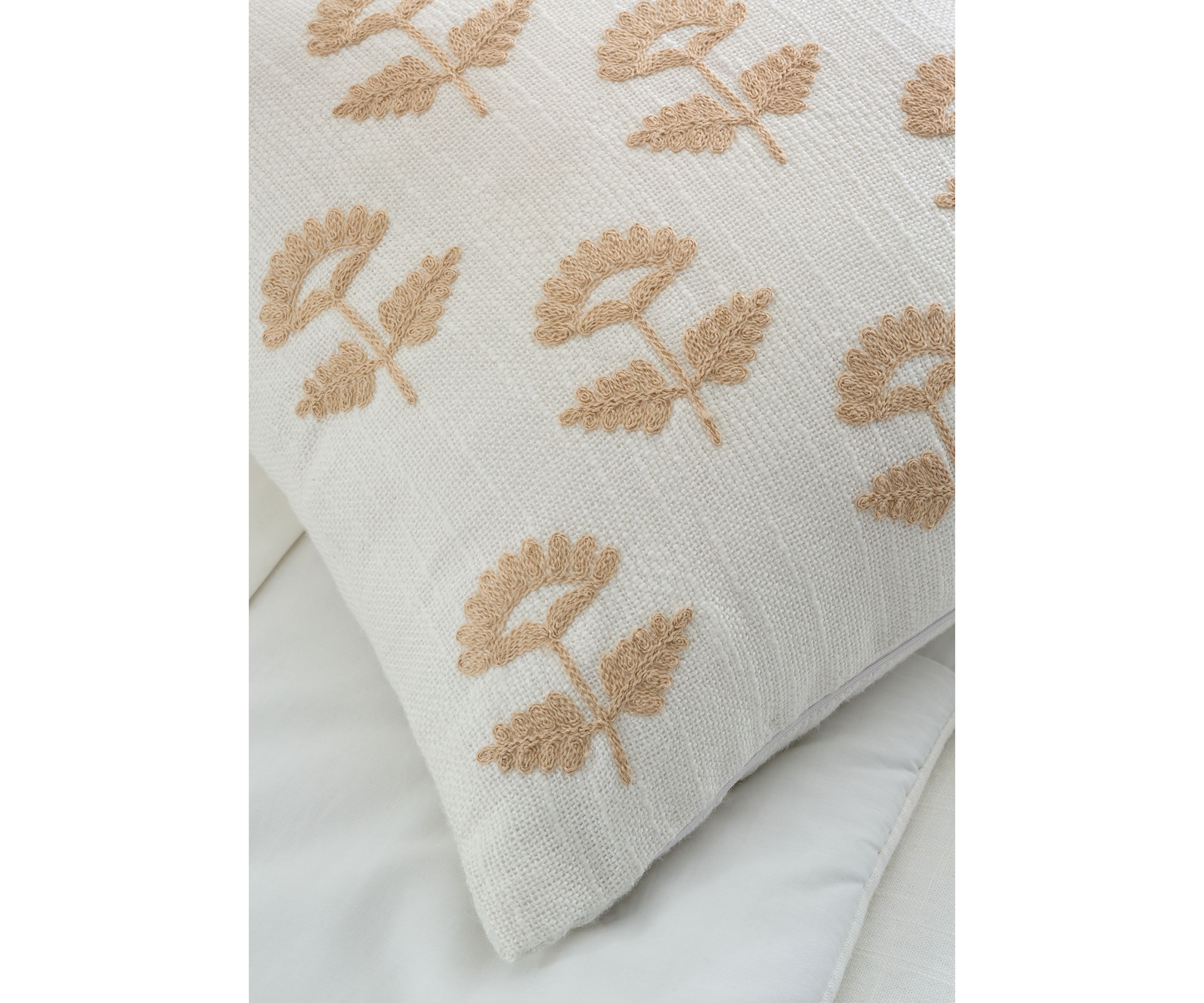 Embroidered Flower Pillow